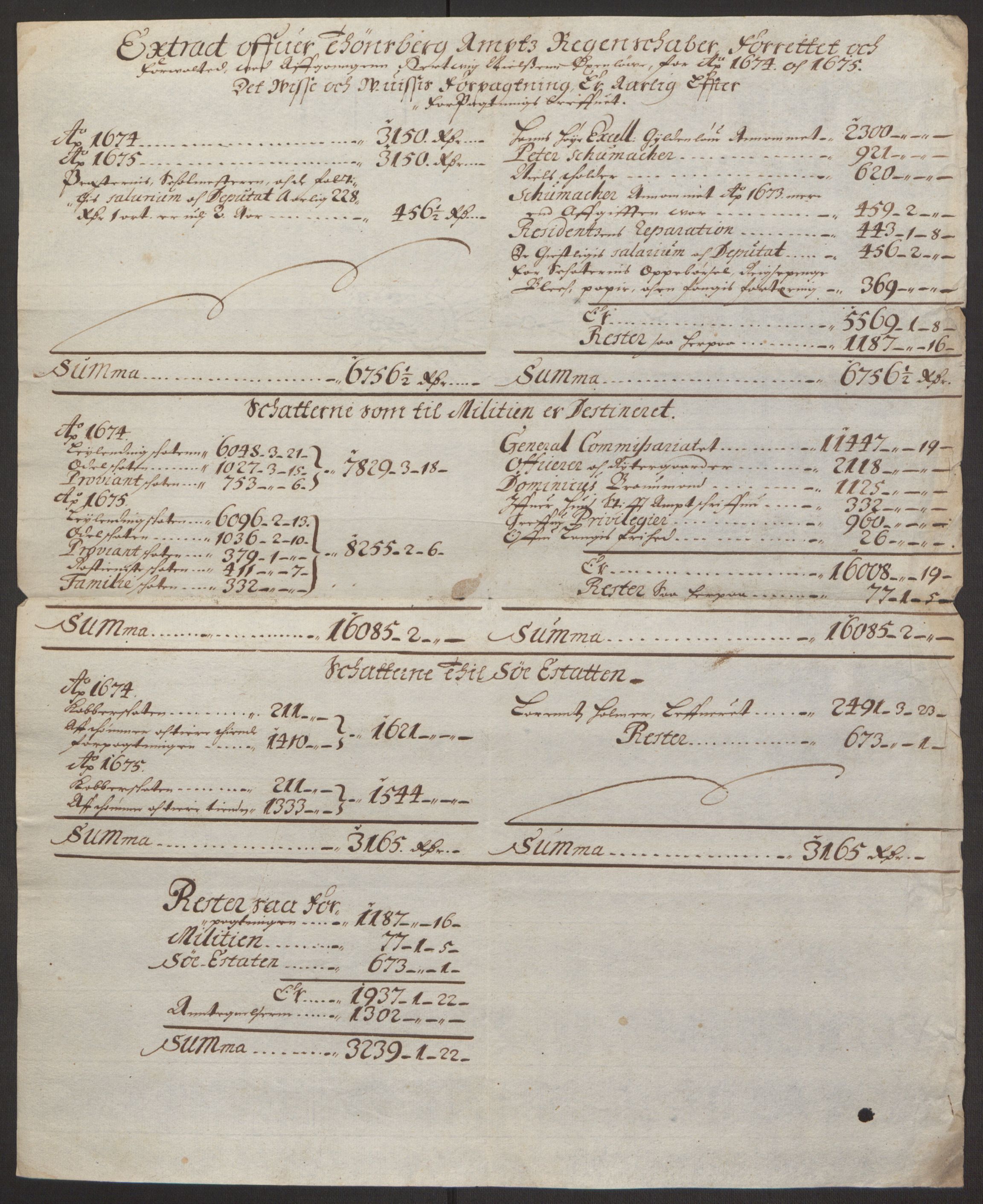 Rentekammeret inntil 1814, Reviderte regnskaper, Fogderegnskap, AV/RA-EA-4092/R32/L1843: Fogderegnskap Jarlsberg grevskap, 1674-1675, s. 104