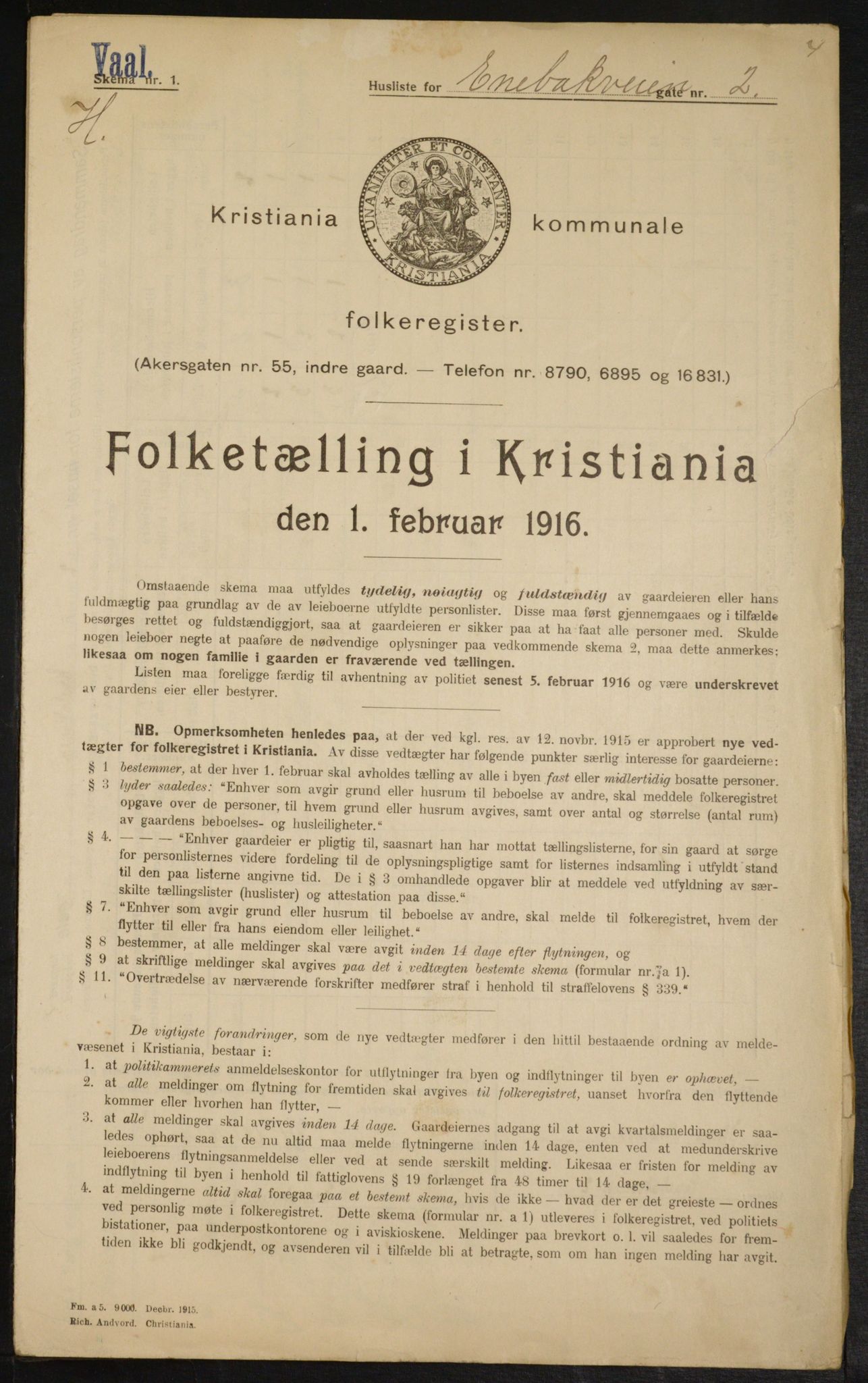 OBA, Kommunal folketelling 1.2.1916 for Kristiania, 1916, s. 21357