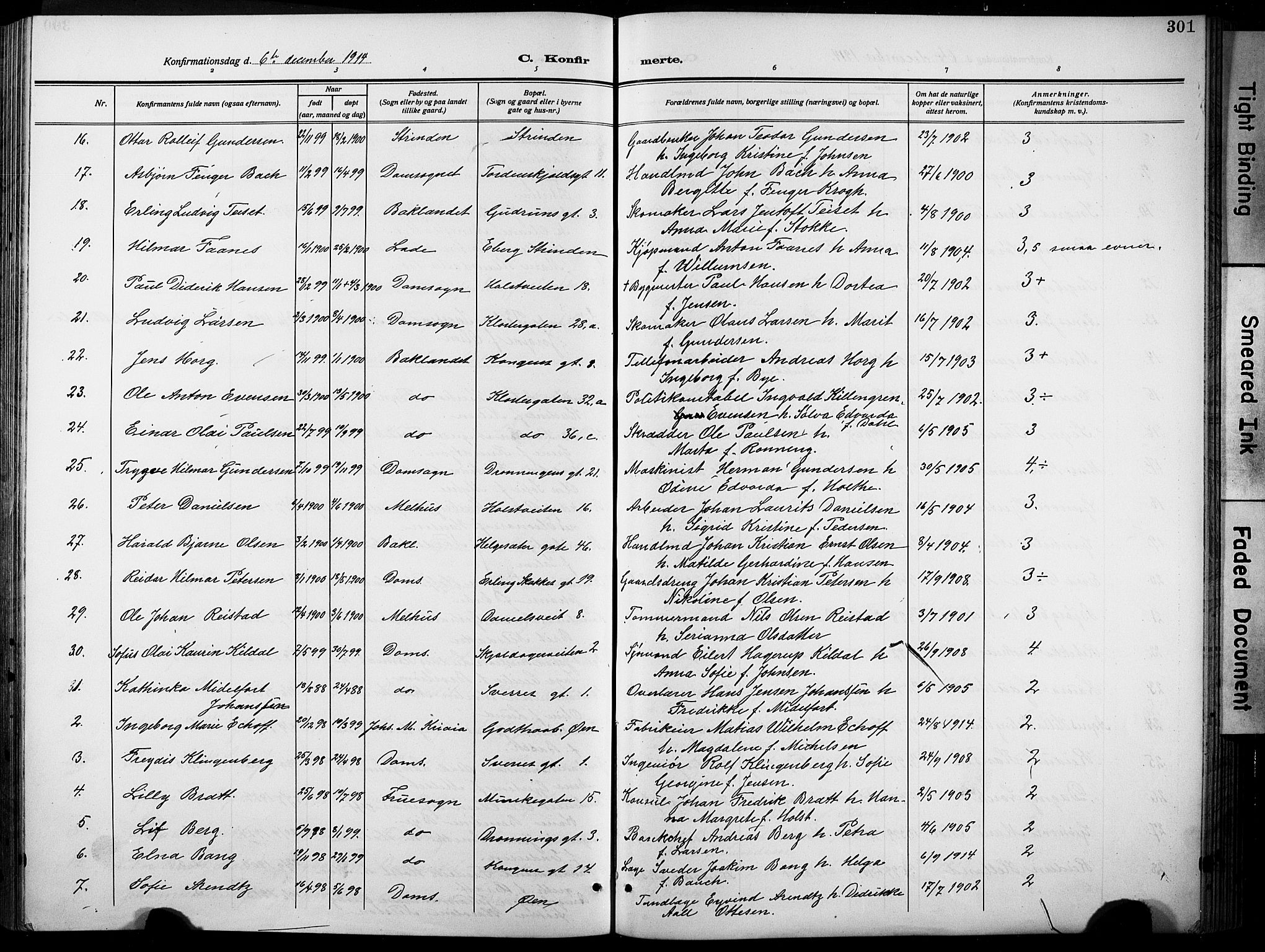 Ministerialprotokoller, klokkerbøker og fødselsregistre - Sør-Trøndelag, AV/SAT-A-1456/601/L0096: Klokkerbok nr. 601C14, 1911-1931, s. 301