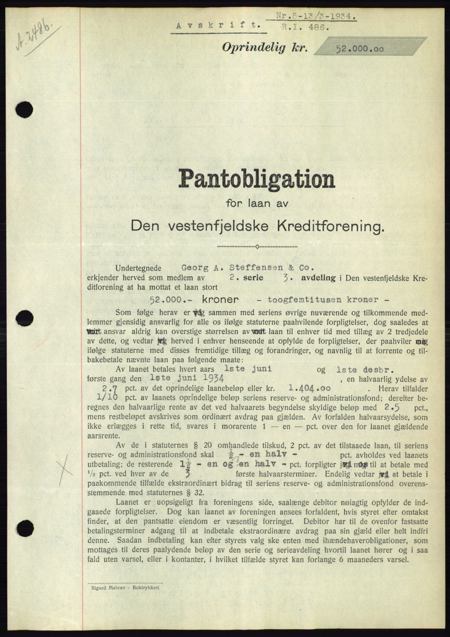 Ålesund byfogd, AV/SAT-A-4384: Pantebok nr. 31, 1933-1934, Tingl.dato: 13.03.1934