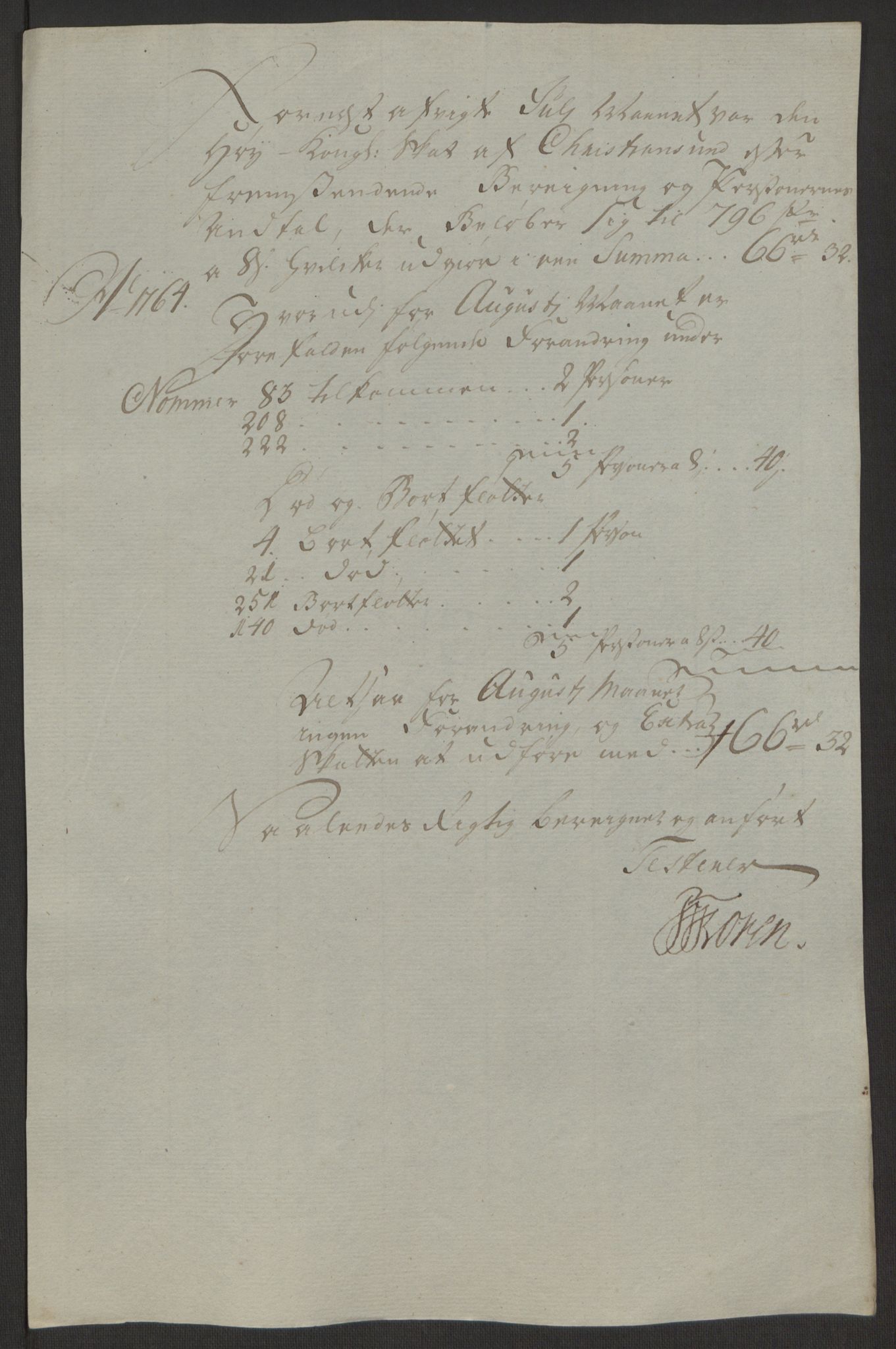 Rentekammeret inntil 1814, Reviderte regnskaper, Byregnskaper, AV/RA-EA-4066/R/Rr/L0495/0004: [R1] Kontribusjonsregnskap / Ekstraskatt, 1762-1772, s. 43