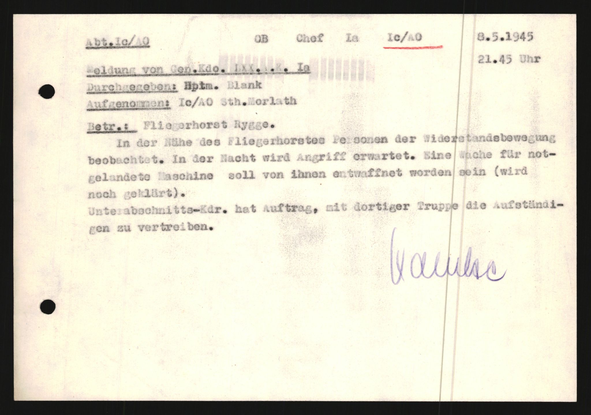 Forsvarets Overkommando. 2 kontor. Arkiv 11.4. Spredte tyske arkivsaker, AV/RA-RAFA-7031/D/Dar/Dara/L0021: Nachrichten des OKW, 1943-1945, s. 420
