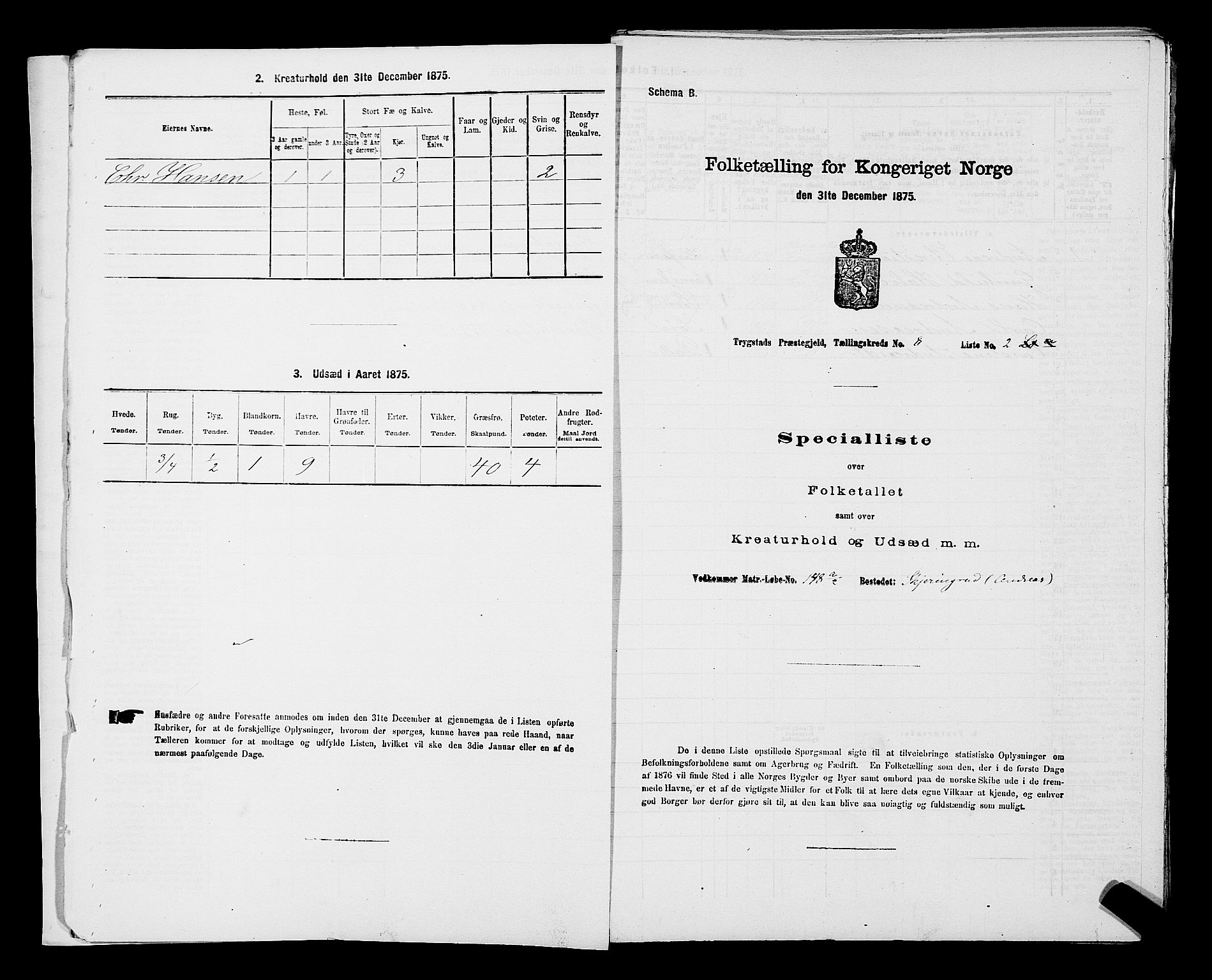 RA, Folketelling 1875 for 0122P Trøgstad prestegjeld, 1875, s. 854