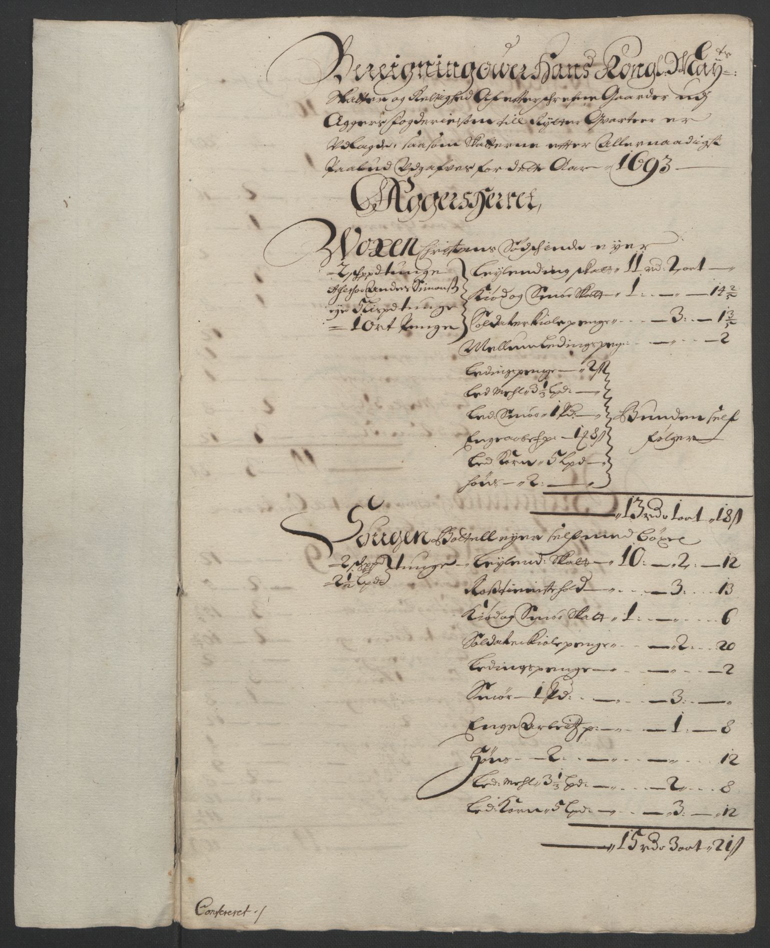 Rentekammeret inntil 1814, Reviderte regnskaper, Fogderegnskap, AV/RA-EA-4092/R08/L0426: Fogderegnskap Aker, 1692-1693, s. 381