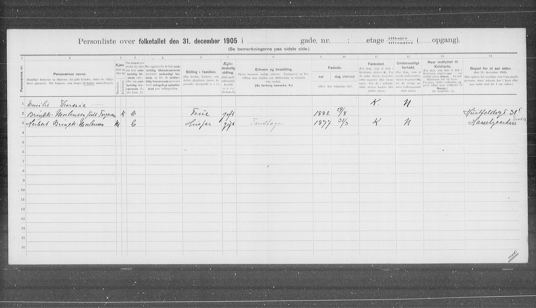 OBA, Kommunal folketelling 31.12.1905 for Kristiania kjøpstad, 1905, s. 59841
