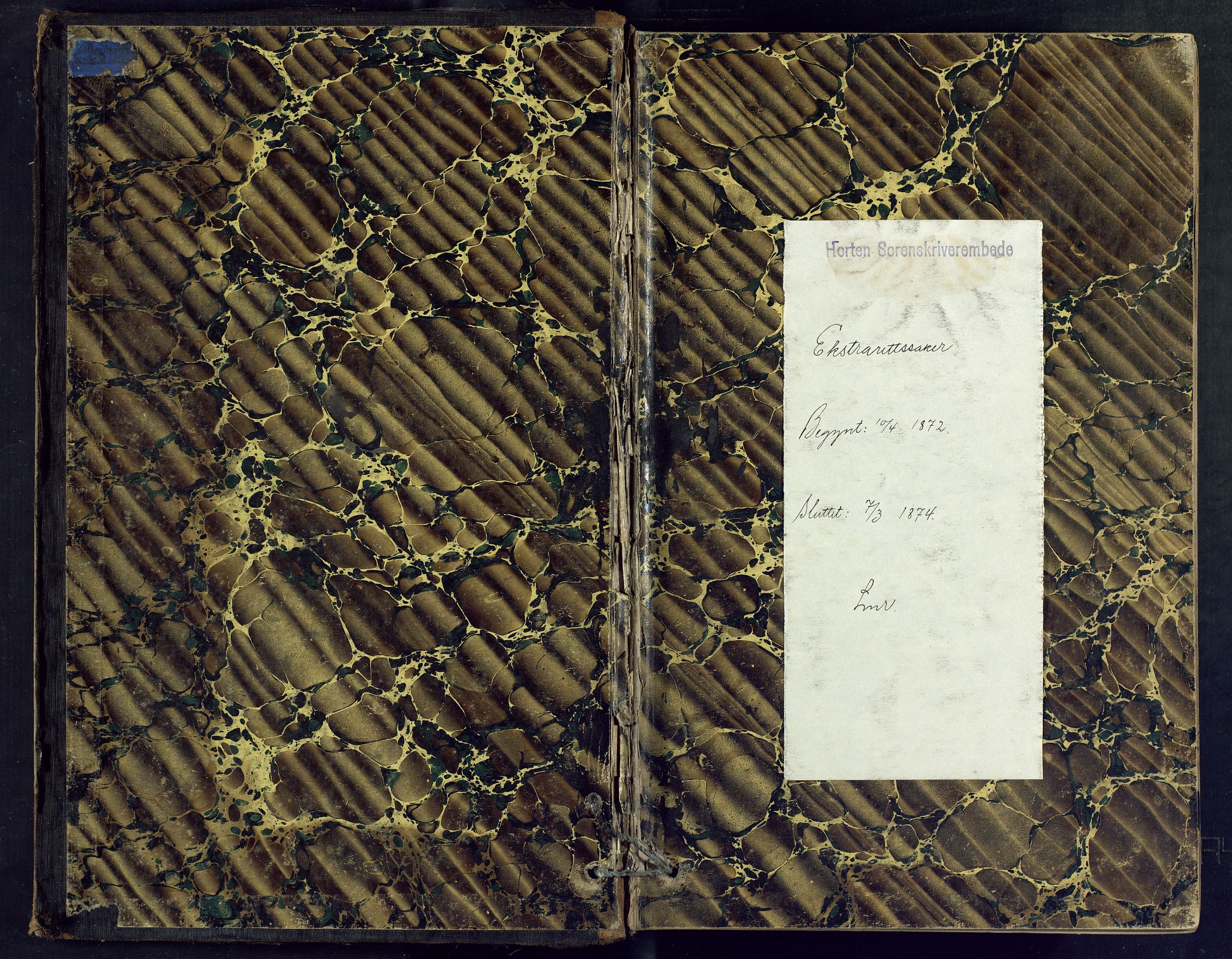 Mellom Jarlsberg sorenskriveri, SAKO/A-132/F/Fb/L0009: Ekstrarettsprotokoll, 1872-1874
