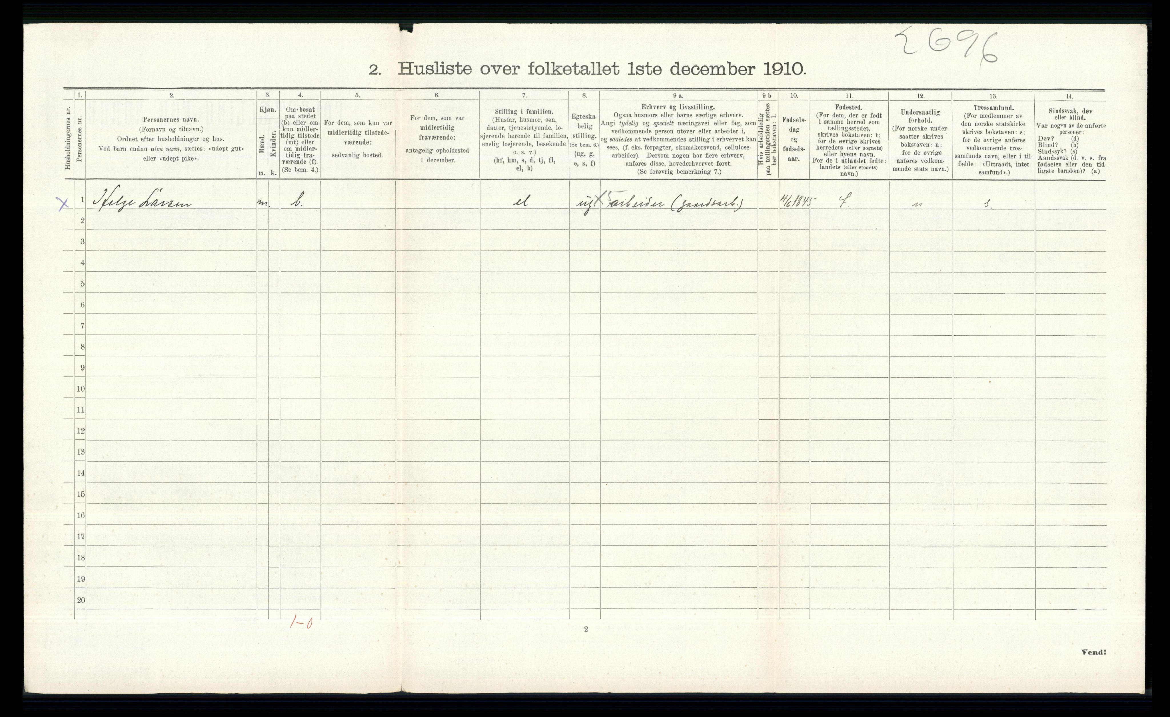 RA, Folketelling 1910 for 0620 Hol herred, 1910, s. 232