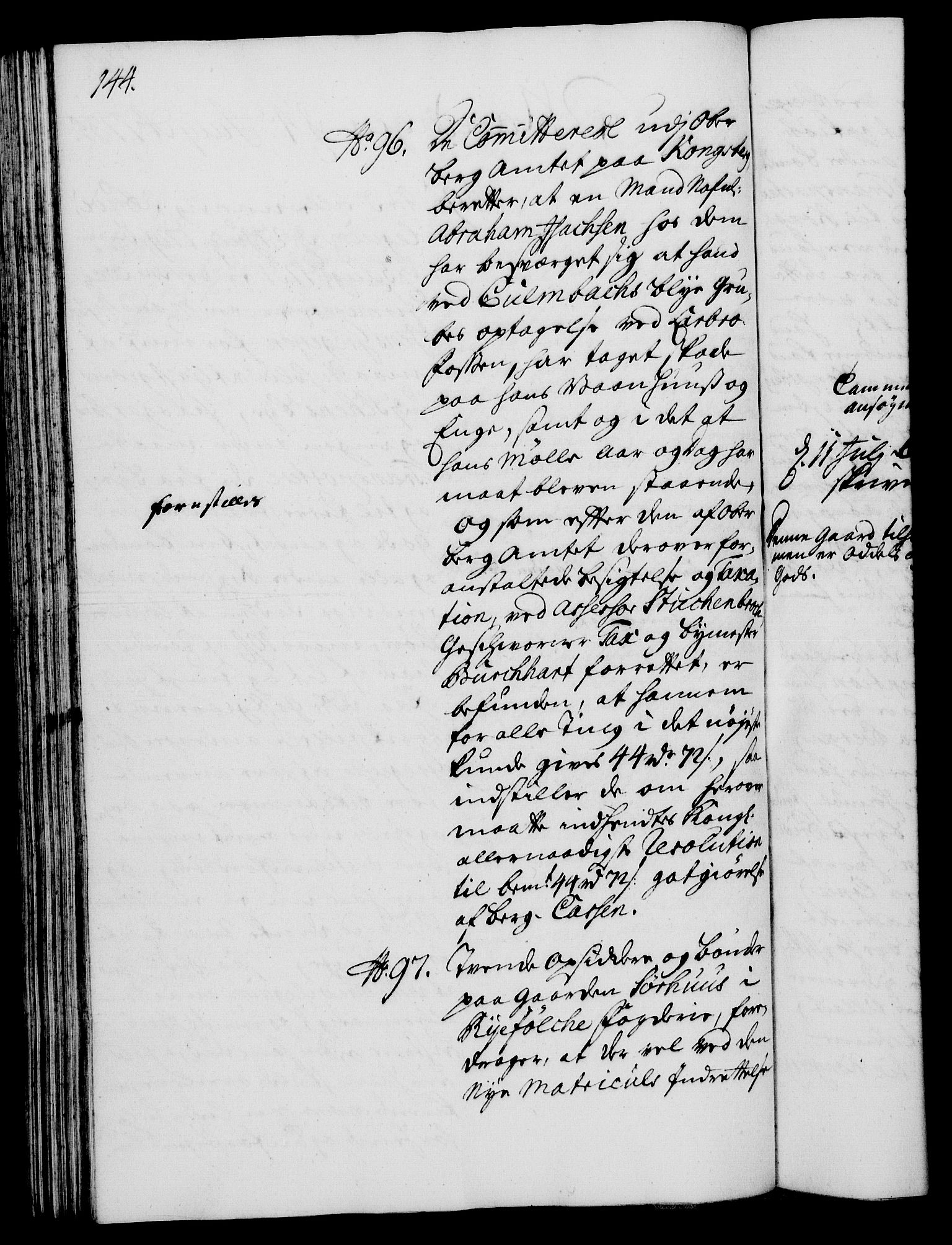 Rentekammeret, Kammerkanselliet, RA/EA-3111/G/Gh/Gha/L0017: Norsk ekstraktmemorialprotokoll (merket RK 53.62), 1735, s. 144