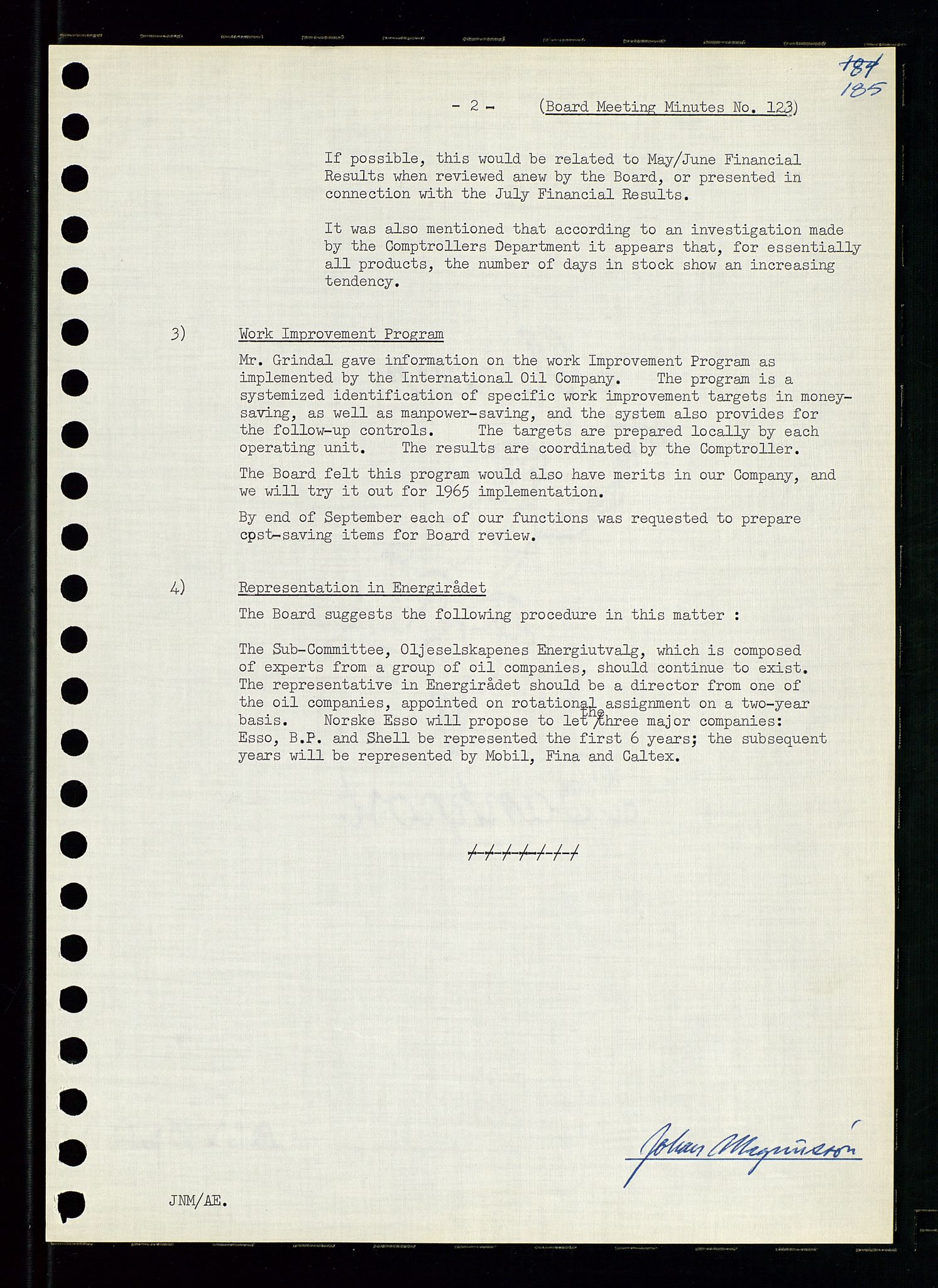 Pa 0982 - Esso Norge A/S, SAST/A-100448/A/Aa/L0001/0004: Den administrerende direksjon Board minutes (styrereferater) / Den administrerende direksjon Board minutes (styrereferater), 1963-1964, s. 78