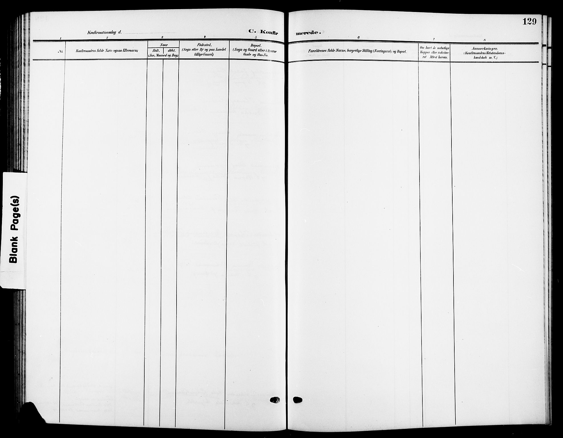 Nesodden prestekontor Kirkebøker, SAO/A-10013/G/Gb/L0001: Klokkerbok nr. II 1, 1905-1924, s. 129