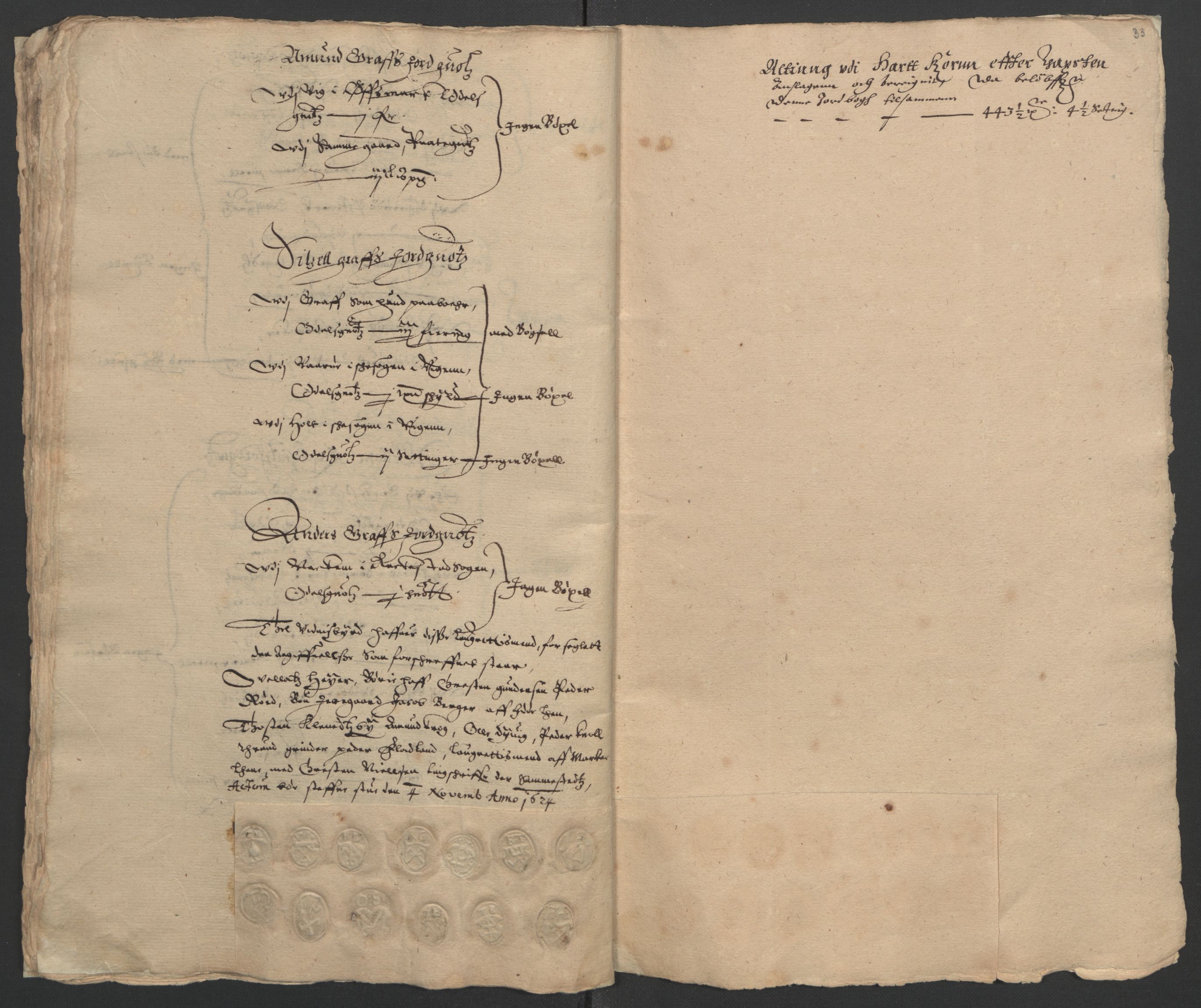 Stattholderembetet 1572-1771, AV/RA-EA-2870/Ek/L0009/0001: Jordebøker til utlikning av rosstjeneste 1624-1626: / Odelsjordebøker for noen vikværske len, 1624-1626, s. 65
