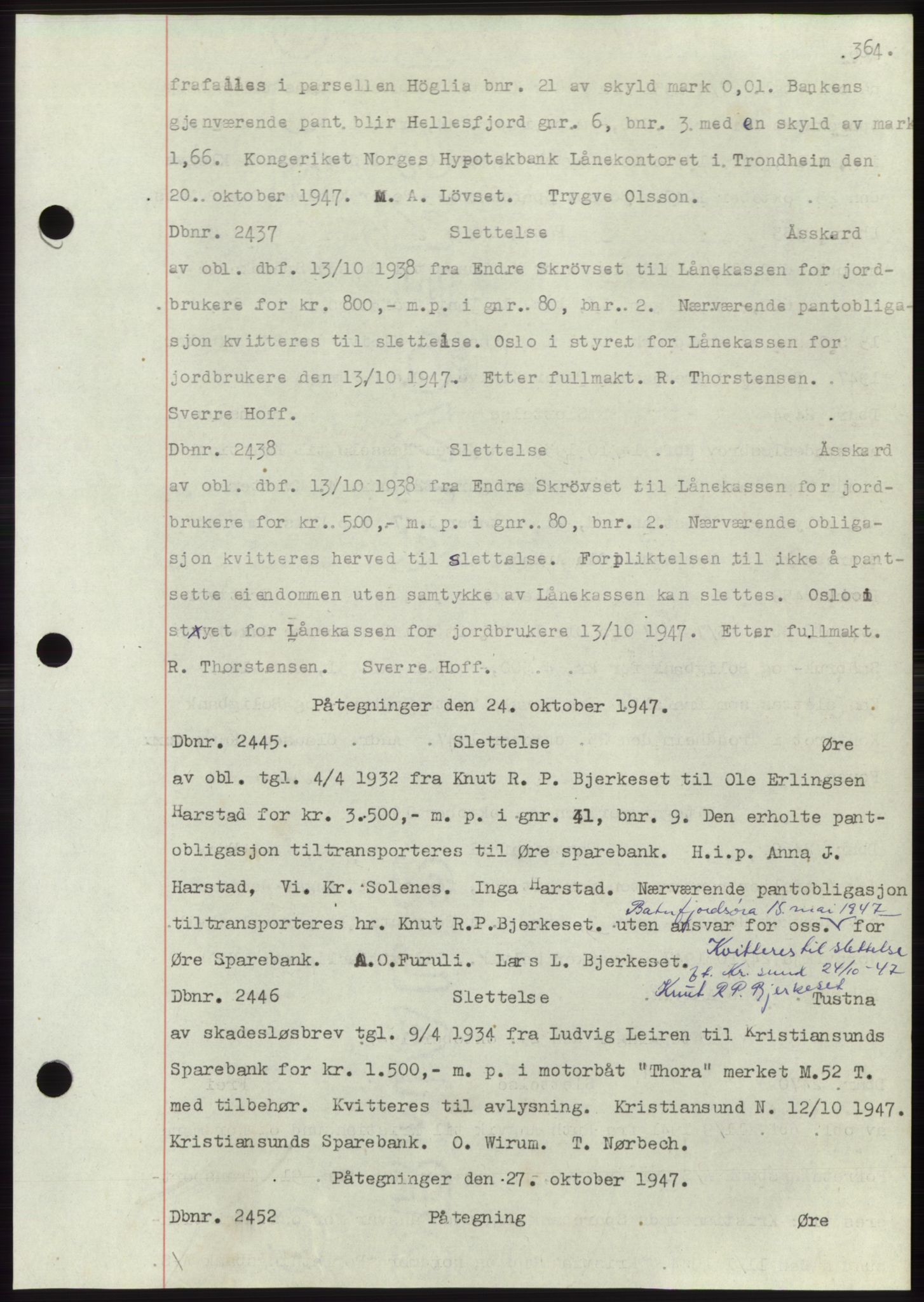 Nordmøre sorenskriveri, SAT/A-4132/1/2/2Ca: Pantebok nr. C82b, 1946-1951, Dagboknr: 2437/1947
