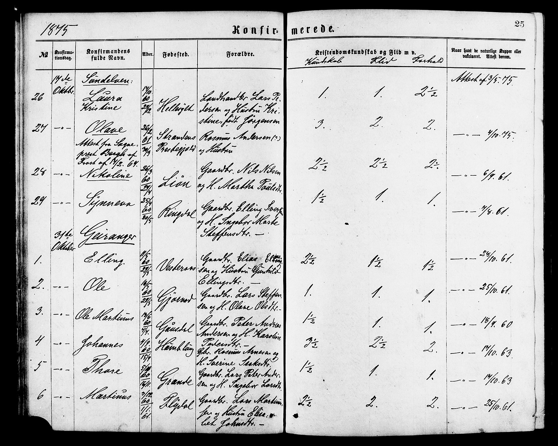 Ministerialprotokoller, klokkerbøker og fødselsregistre - Møre og Romsdal, AV/SAT-A-1454/517/L0227: Ministerialbok nr. 517A07, 1870-1886, s. 25