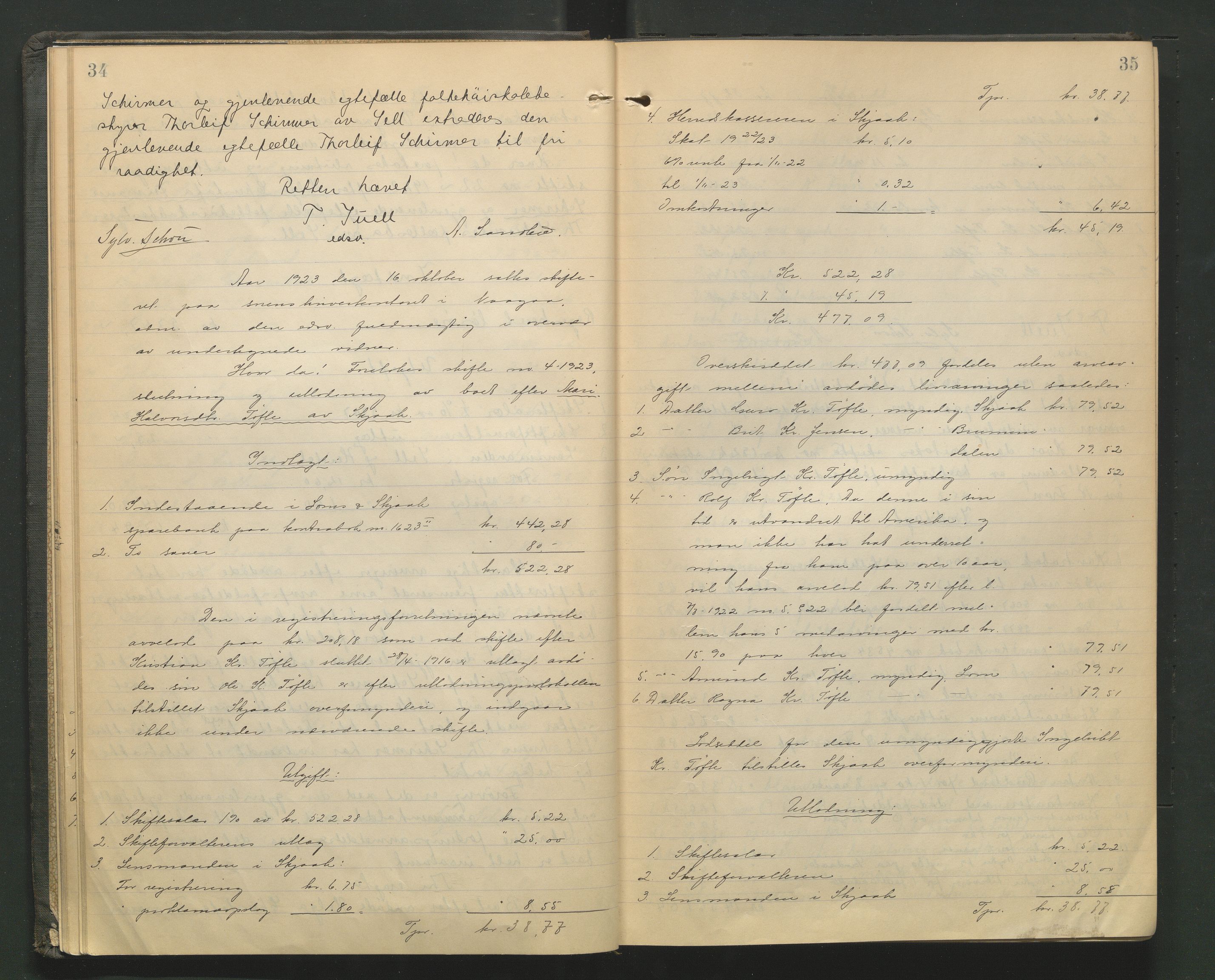 Nord-Gudbrandsdal tingrett, AV/SAH-TING-002/J/Jd/L0006: Skifteutlodningsprotokoll, 1923-1928, s. 34-35