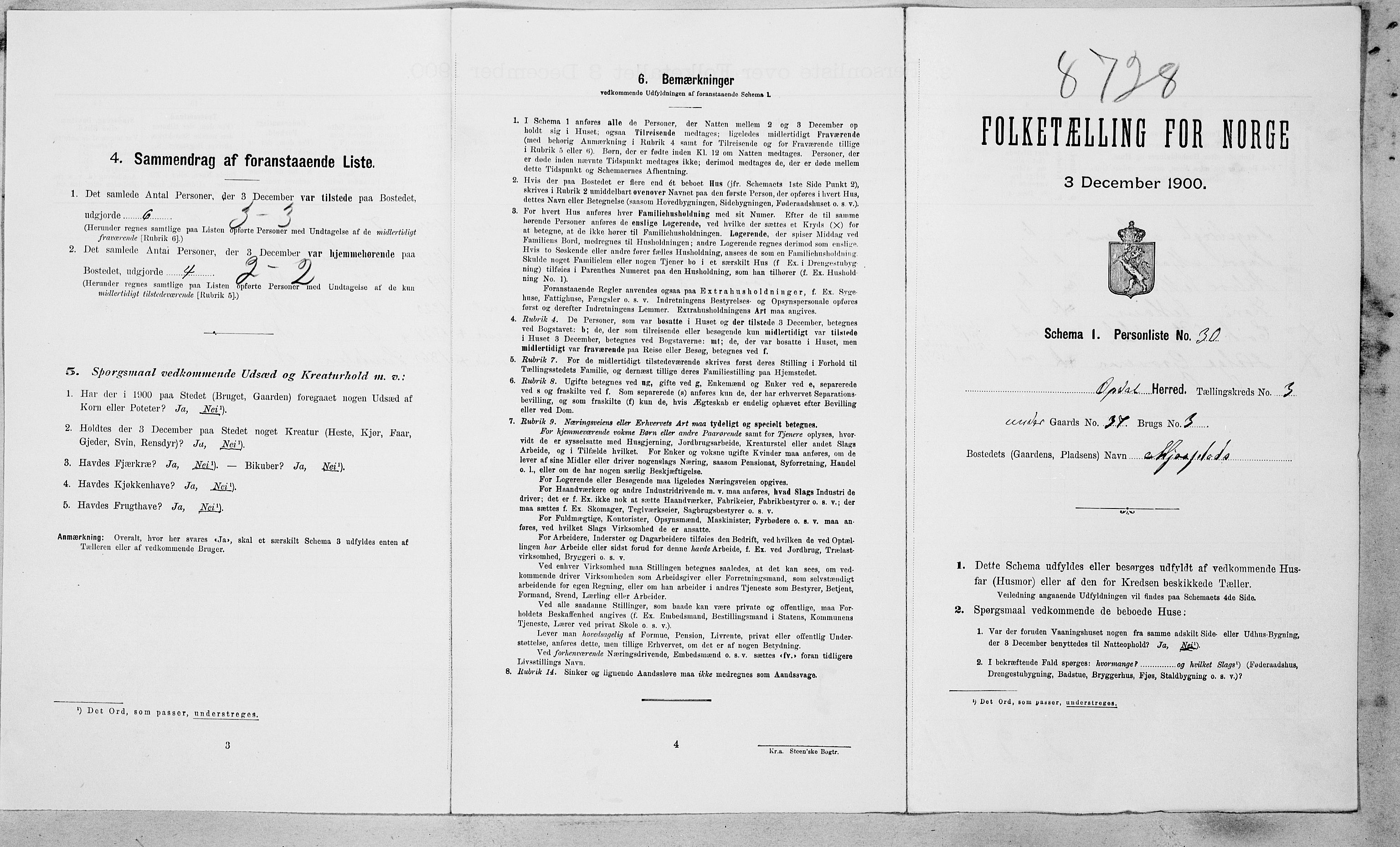 SAT, Folketelling 1900 for 1634 Oppdal herred, 1900, s. 354