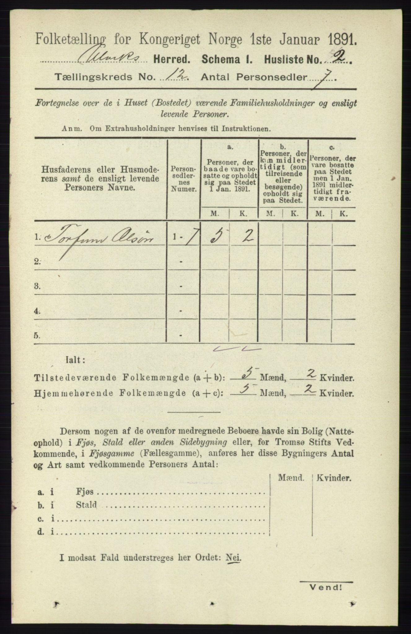 RA, Folketelling 1891 for 1233 Ulvik herred, 1891, s. 3604