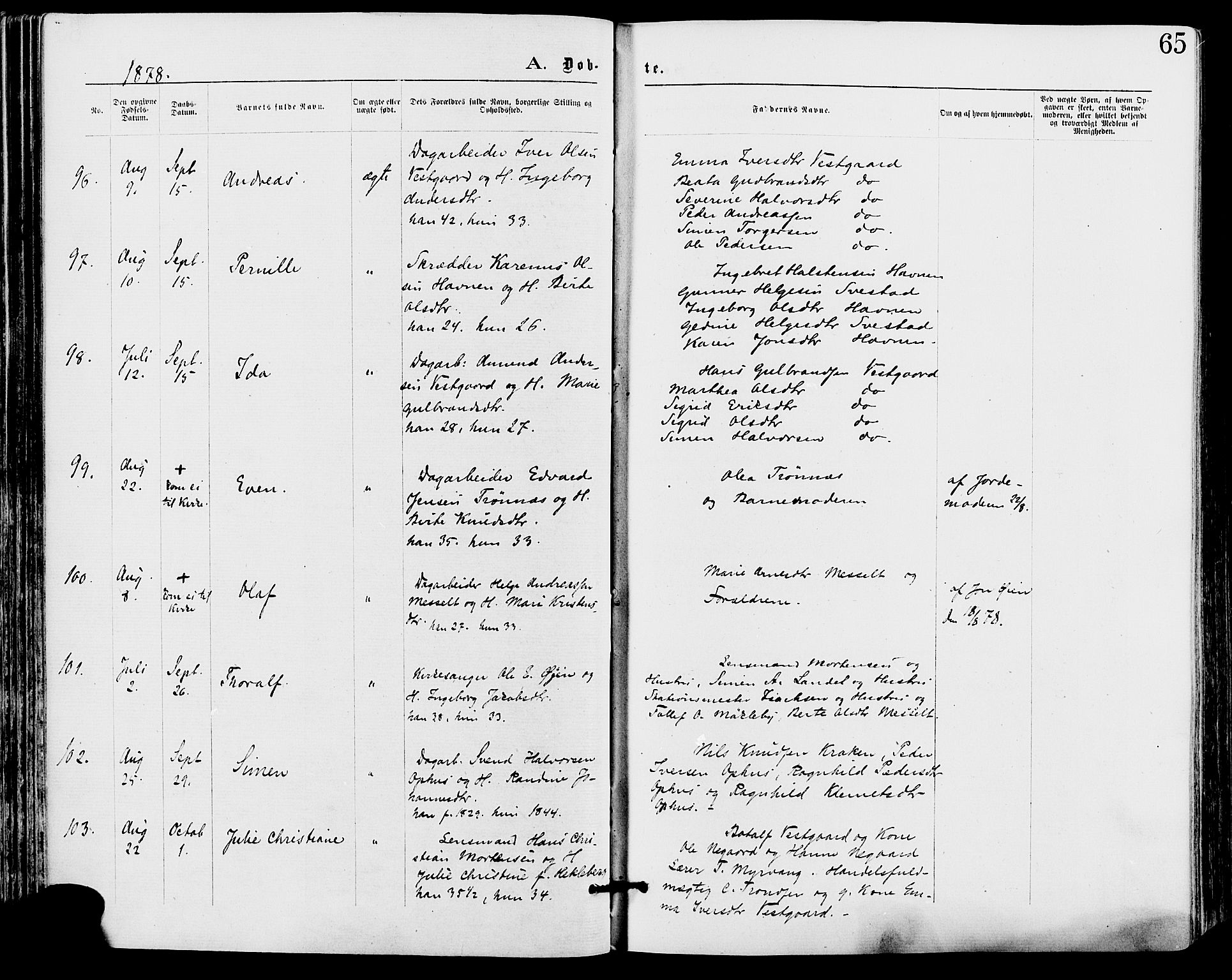 Stor-Elvdal prestekontor, AV/SAH-PREST-052/H/Ha/Haa/L0001: Ministerialbok nr. 1, 1871-1882, s. 65