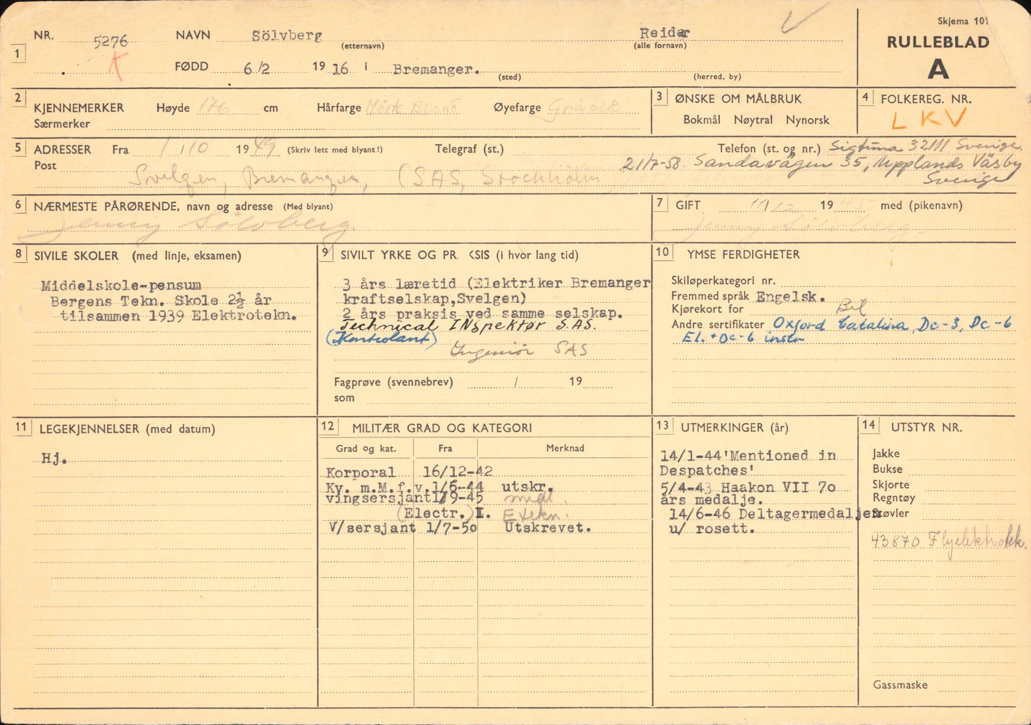 Forsvaret, Forsvarets overkommando/Luftforsvarsstaben, AV/RA-RAFA-4079/P/Pa/L0048: Personellpapirer, 1916, s. 130