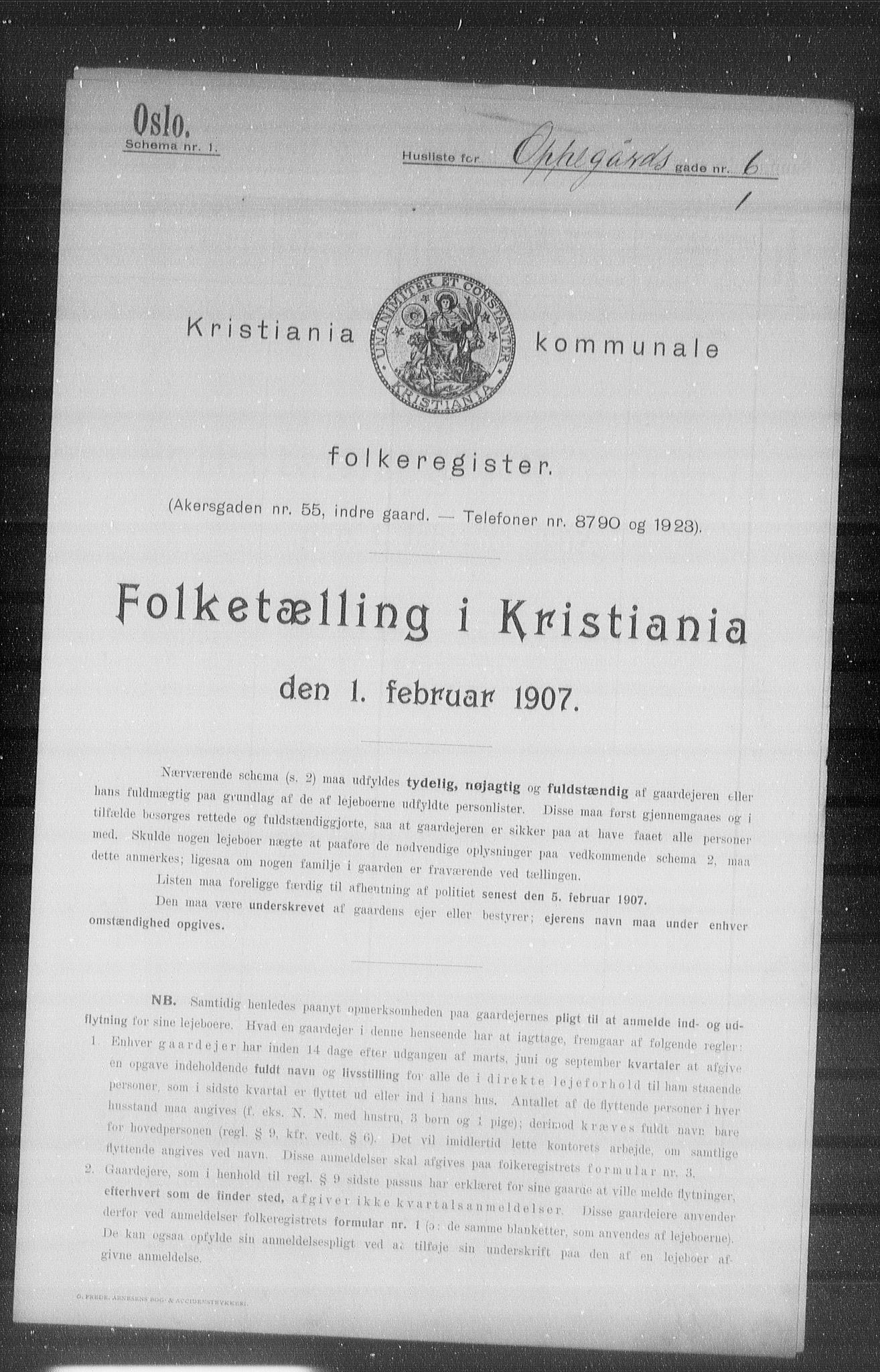 OBA, Kommunal folketelling 1.2.1907 for Kristiania kjøpstad, 1907, s. 38851