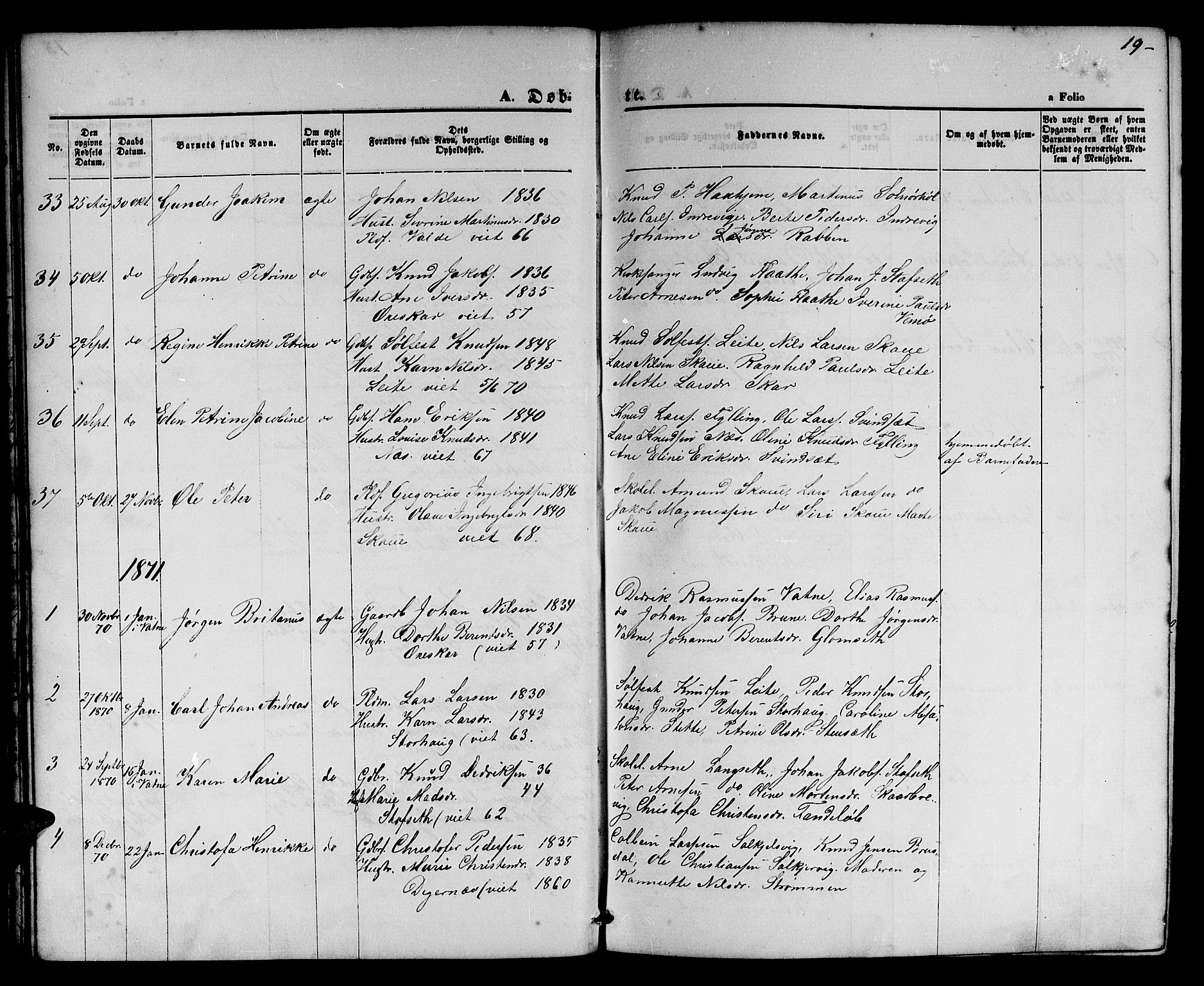 Ministerialprotokoller, klokkerbøker og fødselsregistre - Møre og Romsdal, AV/SAT-A-1454/524/L0364: Klokkerbok nr. 524C05, 1865-1879, s. 19