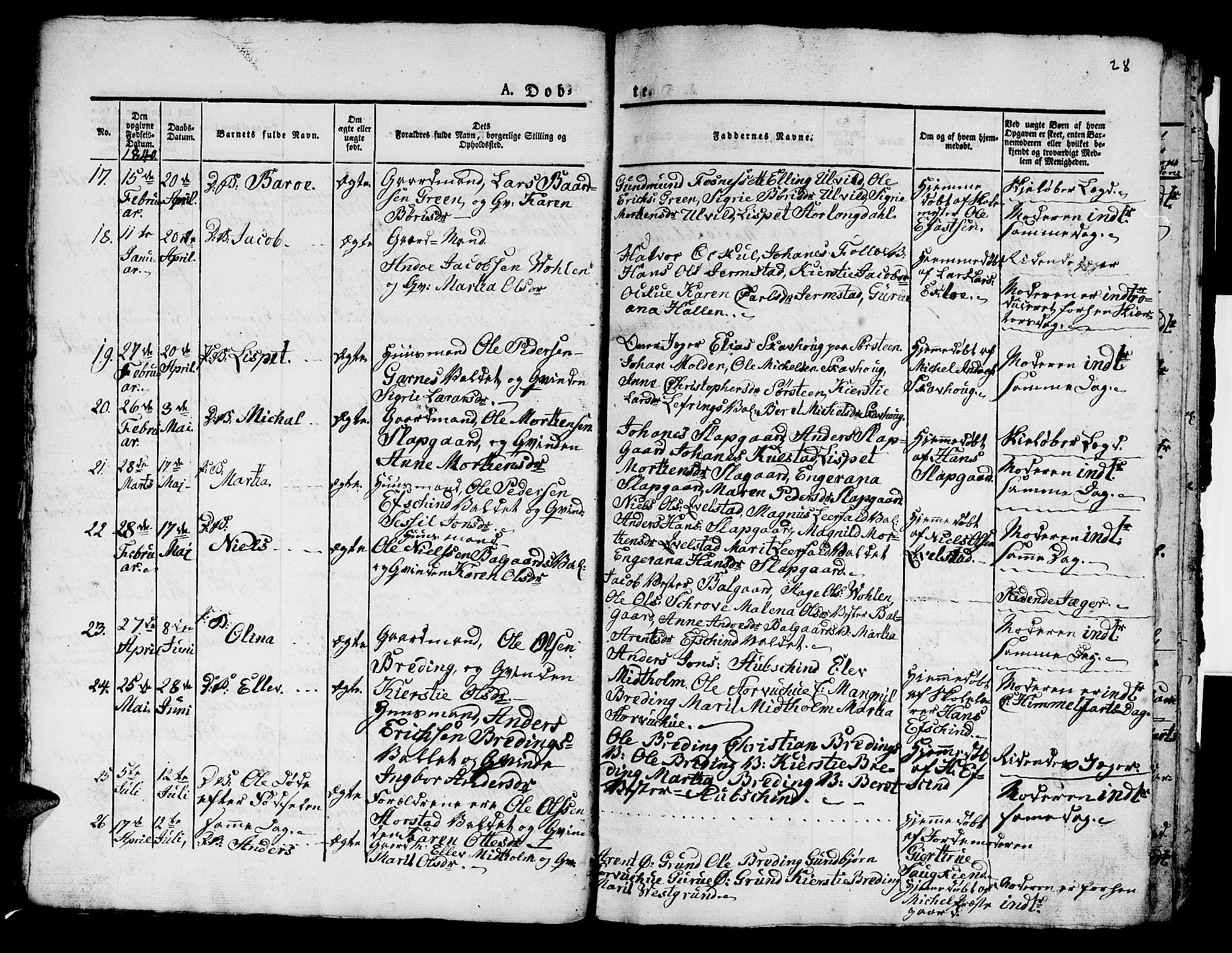 Ministerialprotokoller, klokkerbøker og fødselsregistre - Nord-Trøndelag, SAT/A-1458/724/L0266: Klokkerbok nr. 724C02, 1836-1843, s. 28