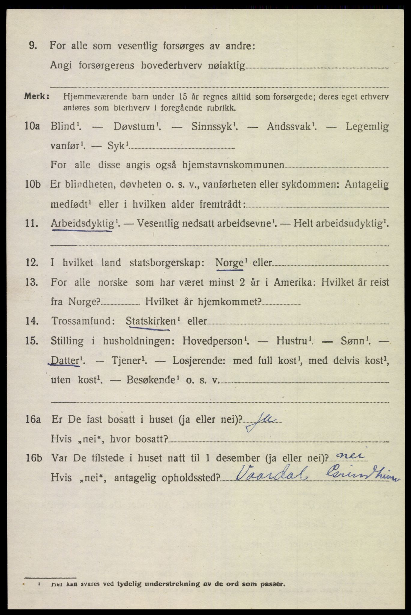 SAK, Folketelling 1920 for 1025 Grindheim herred, 1920, s. 1854