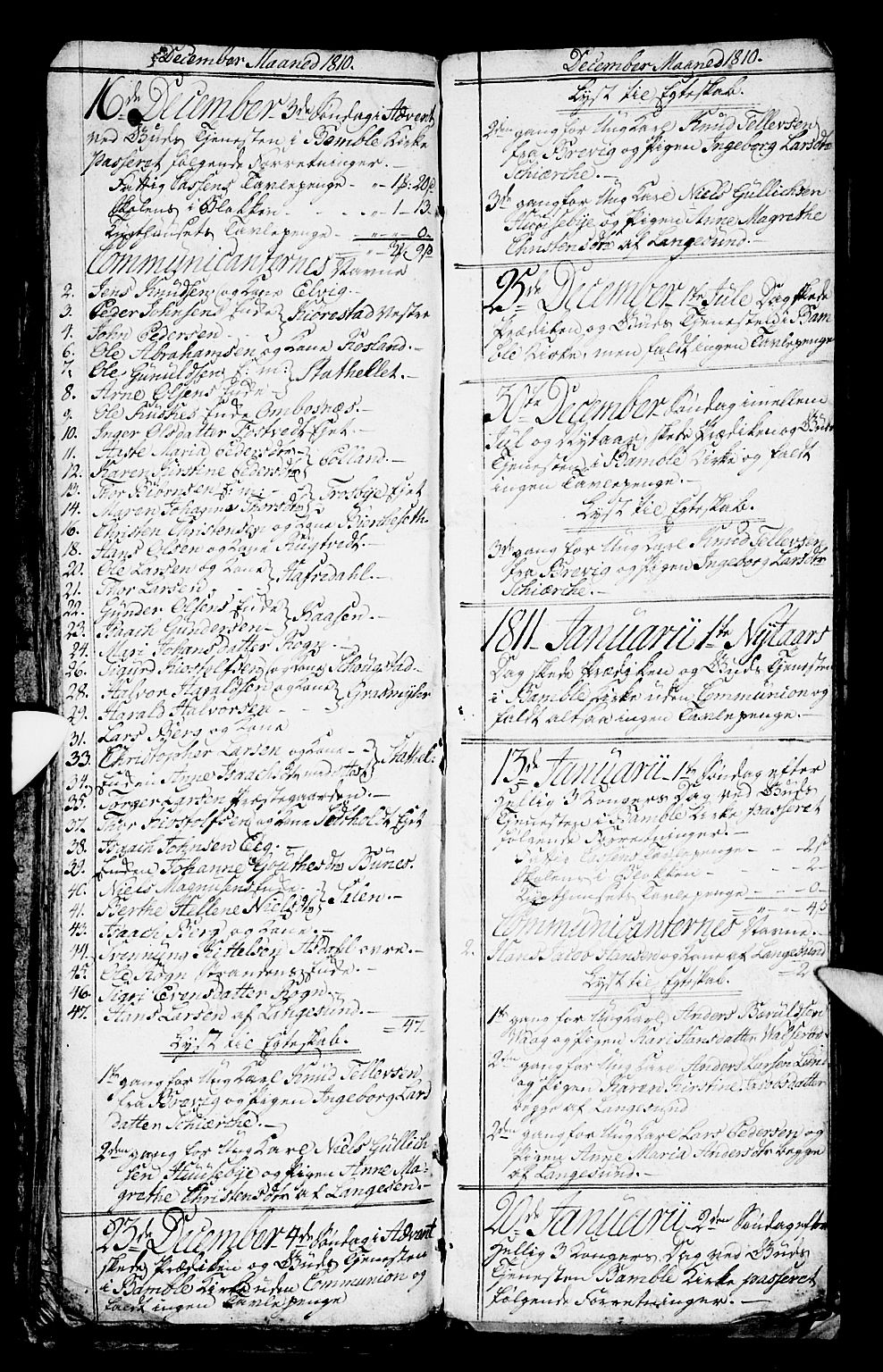 Bamble kirkebøker, AV/SAKO-A-253/G/Ga/L0004: Klokkerbok nr. I 4, 1808-1814