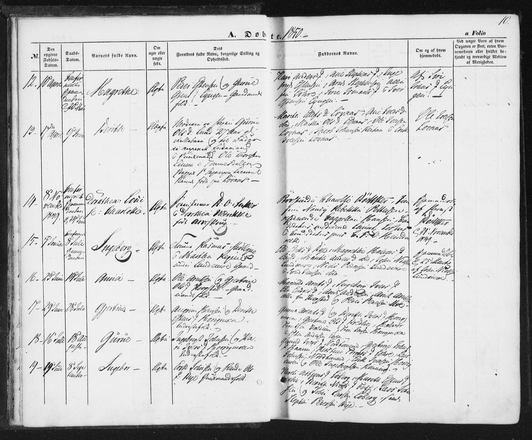 Ministerialprotokoller, klokkerbøker og fødselsregistre - Sør-Trøndelag, SAT/A-1456/692/L1103: Ministerialbok nr. 692A03, 1849-1870, s. 10