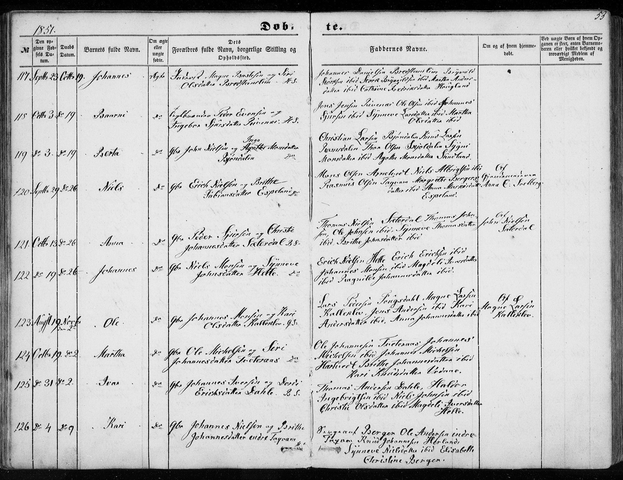 Haus sokneprestembete, AV/SAB-A-75601/H/Haa: Ministerialbok nr. A 16 I, 1848-1857, s. 53