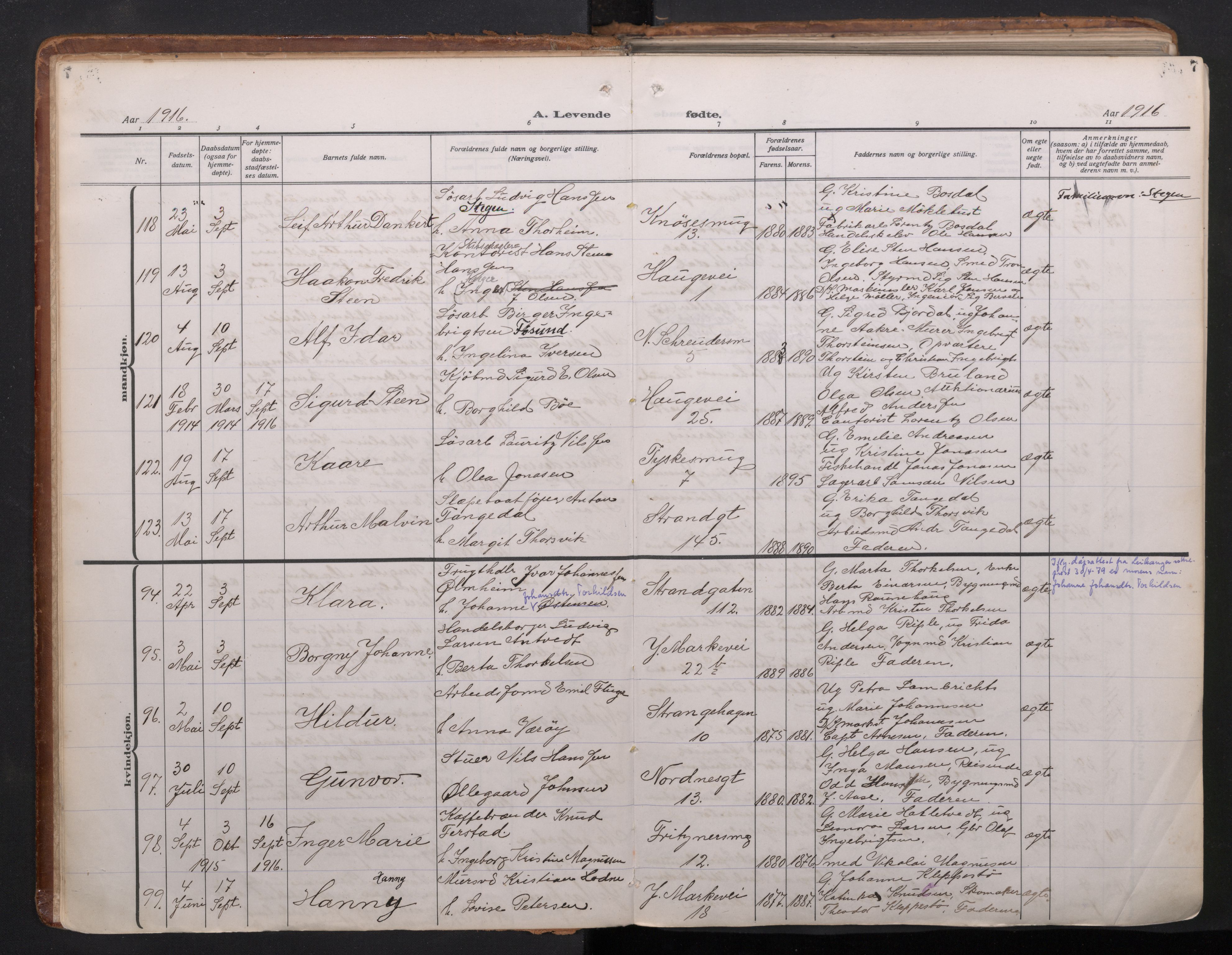 Nykirken Sokneprestembete, AV/SAB-A-77101/H/Haa/L0020: Ministerialbok nr. B 8, 1916-1933, s. 6b-7a