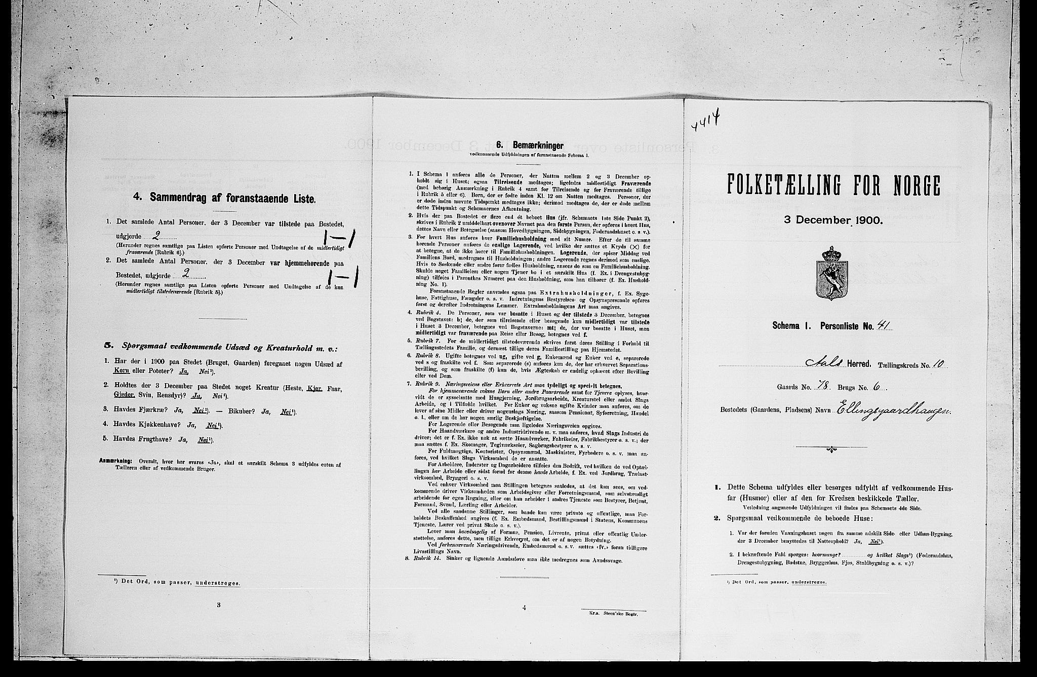RA, Folketelling 1900 for 0619 Ål herred, 1900, s. 879