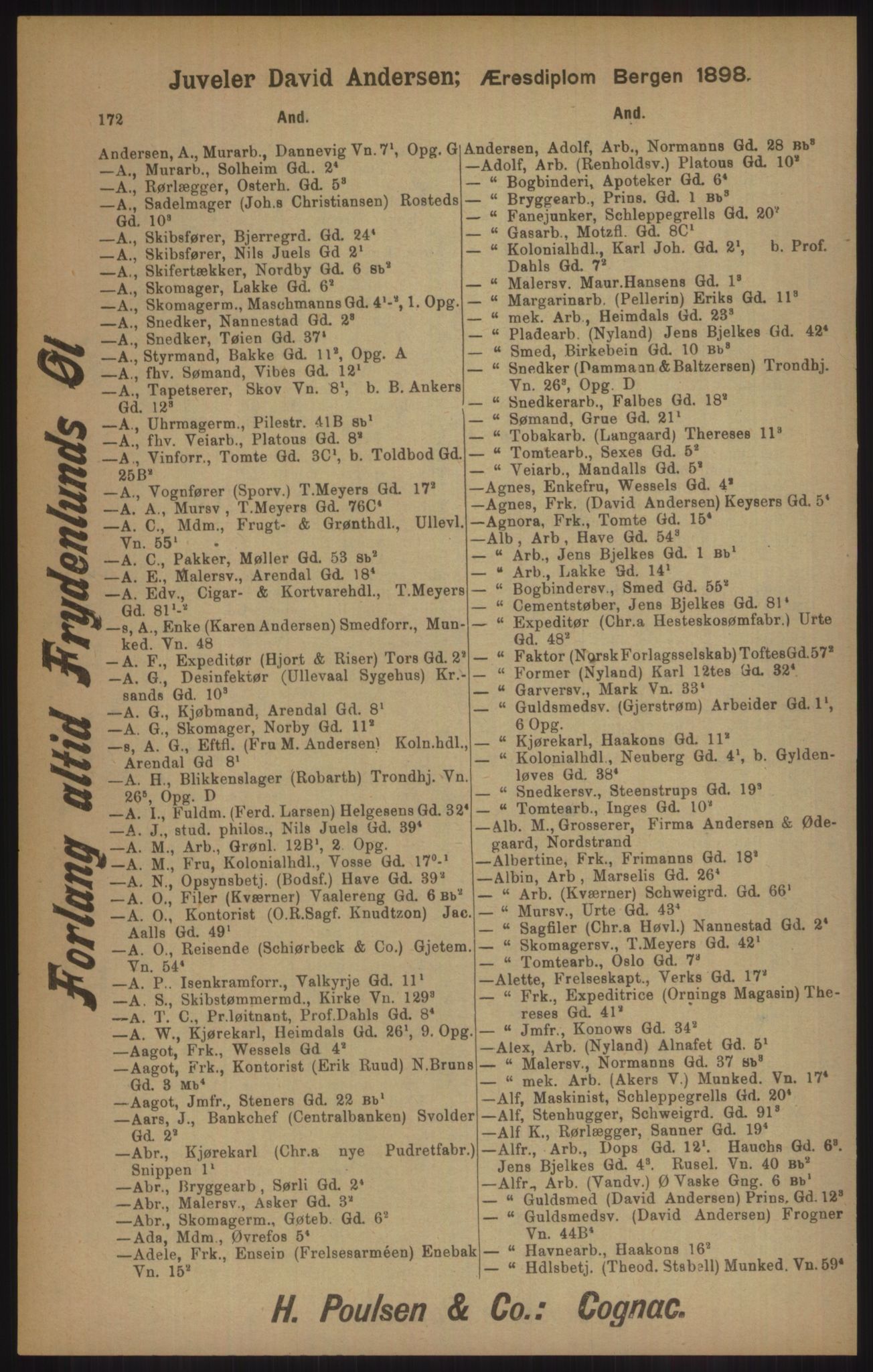 Kristiania/Oslo adressebok, PUBL/-, 1905, s. 172