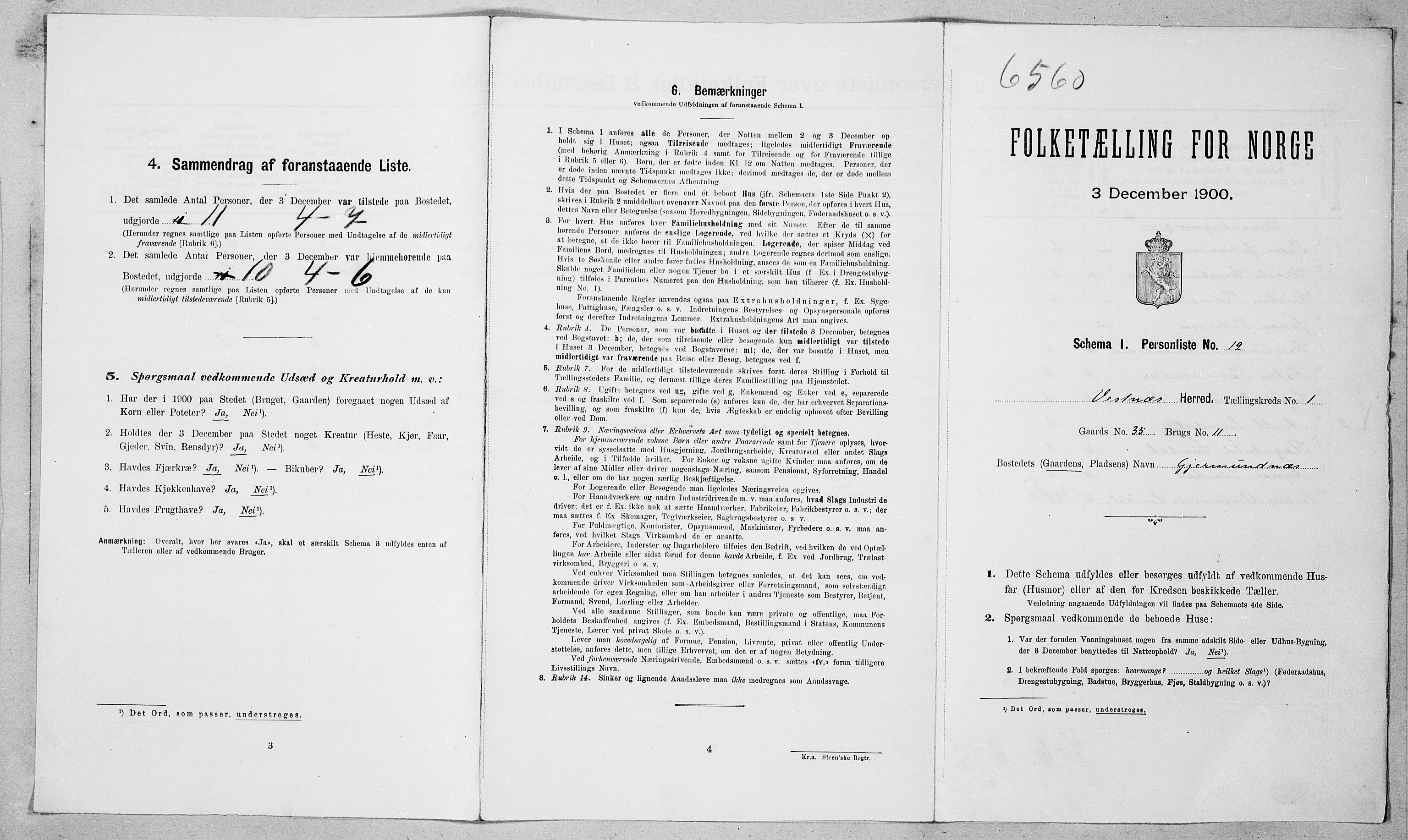 SAT, Folketelling 1900 for 1535 Vestnes herred, 1900, s. 84