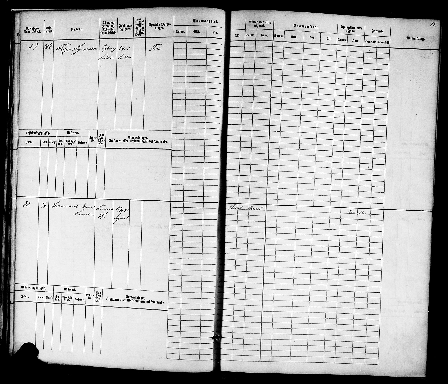 Tvedestrand mønstringskrets, AV/SAK-2031-0011/F/Fb/L0015: Hovedrulle nr 1-766, U-31, 1869-1900, s. 16