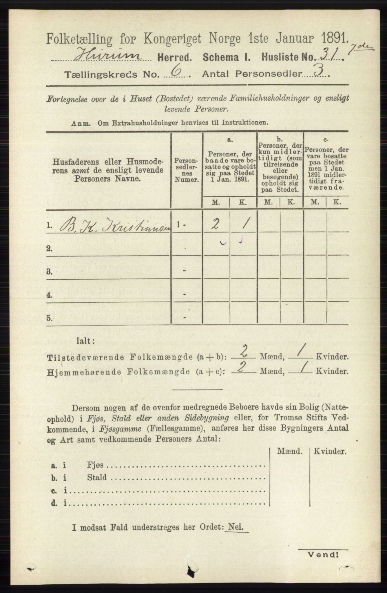 RA, Folketelling 1891 for 0628 Hurum herred, 1891, s. 1967