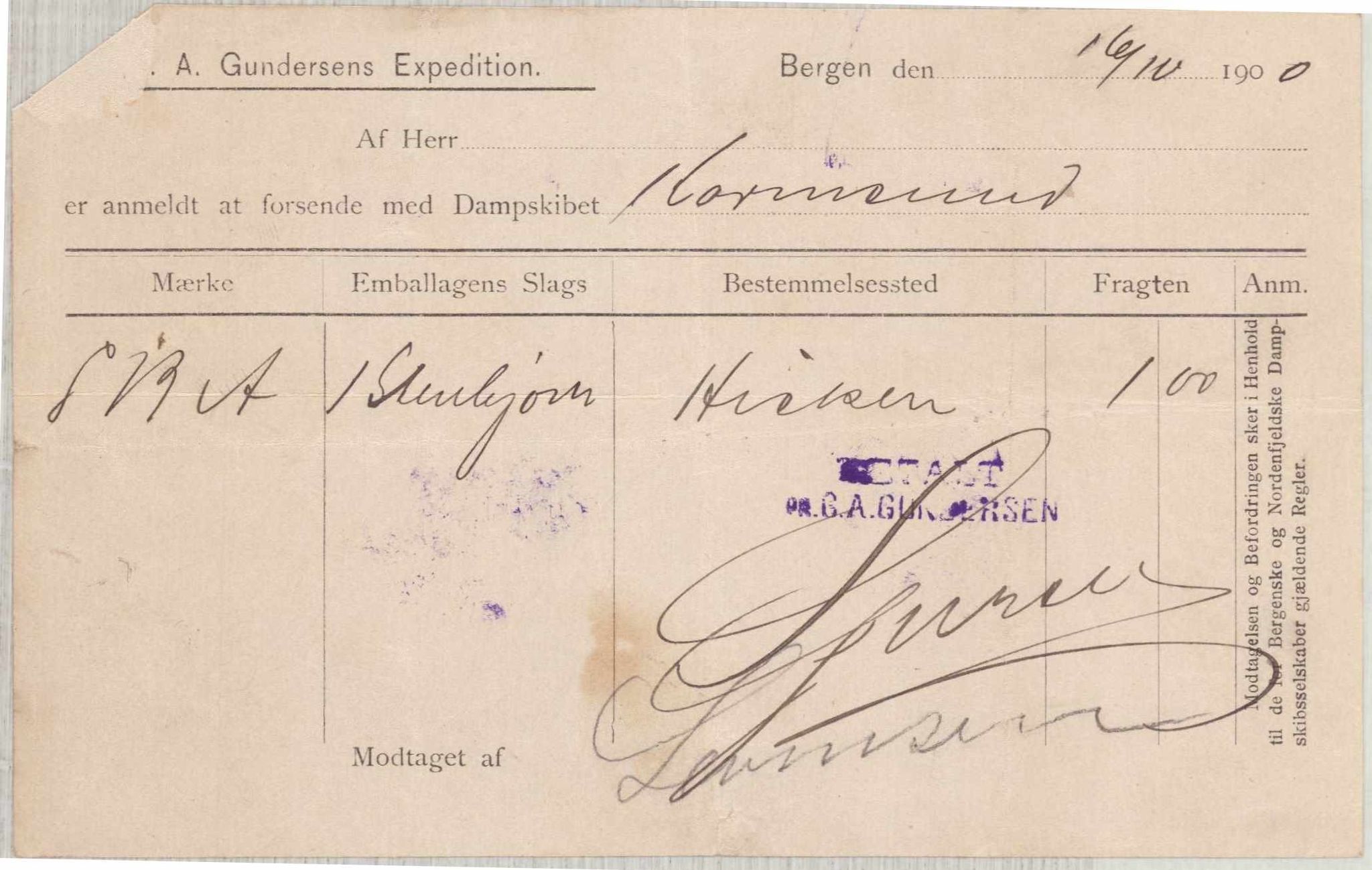 Finnaas kommune. Formannskapet, IKAH/1218a-021/E/Ea/L0002/0001: Rekneskap for veganlegg / Rekneskap for veganlegget Urangsvåg - Mælandsvåg, 1898-1900, s. 166