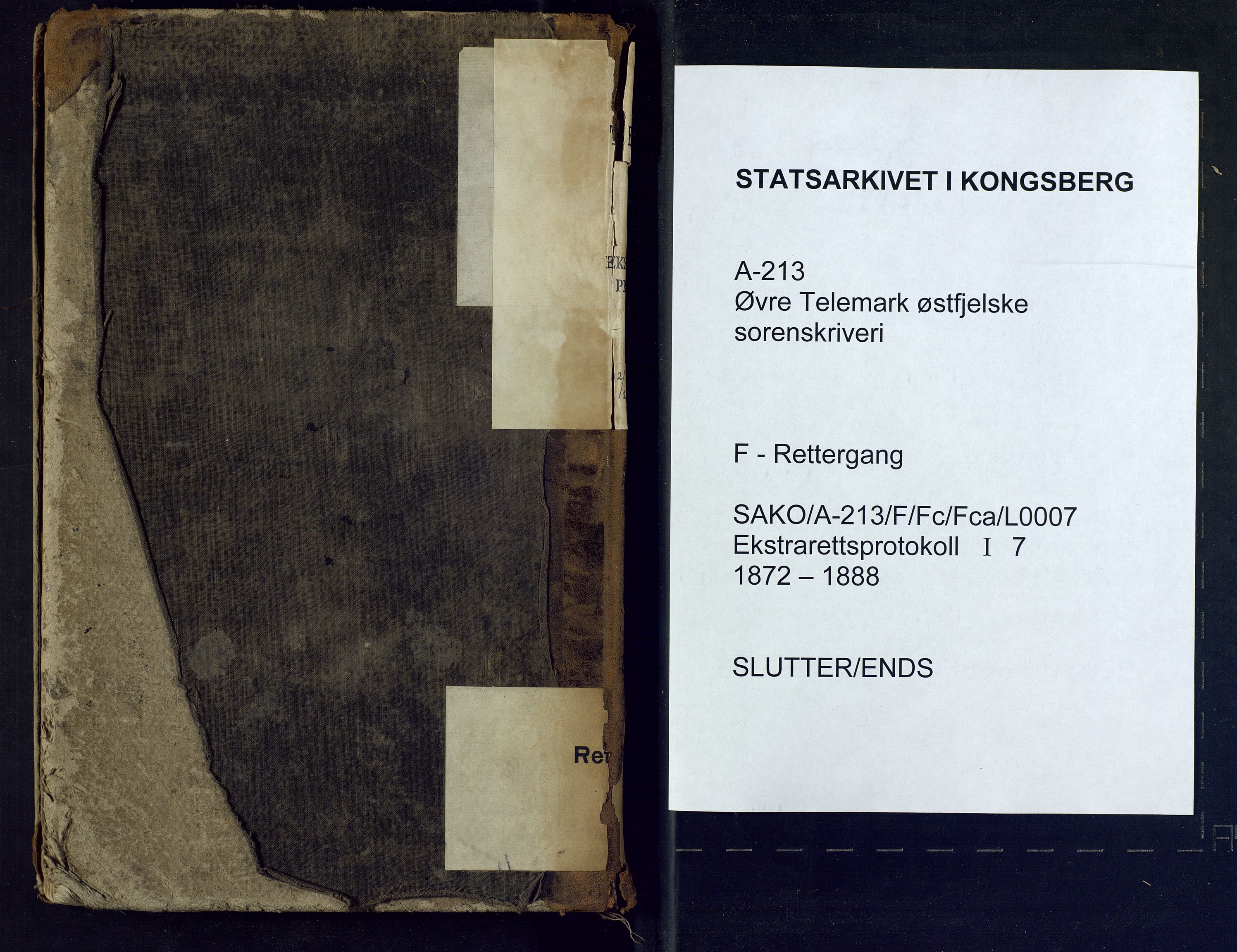 Øvre Telemark østfjelske sorenskriveri, SAKO/A-213/F/Fc/Fca/L0007: Ekstrarettsprotokoll, sivile saker, 1872-1888