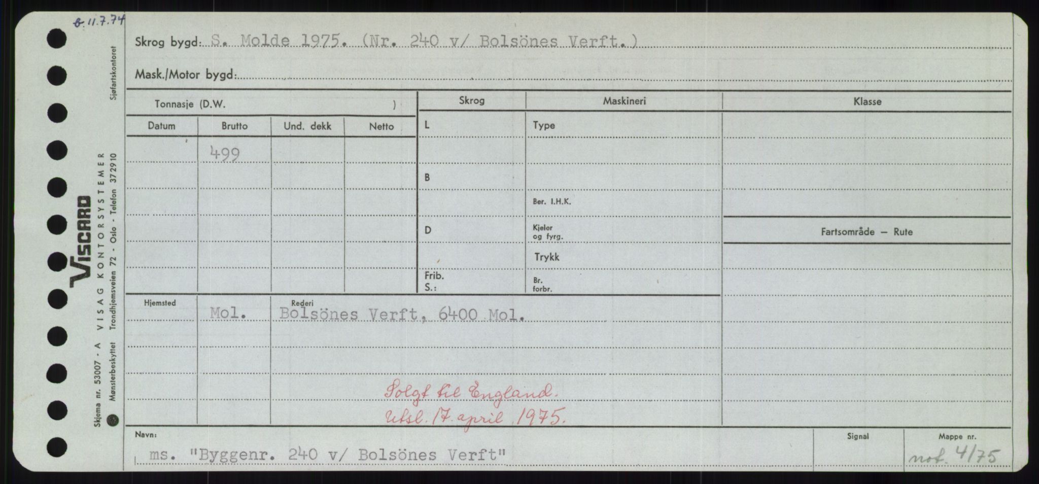 Sjøfartsdirektoratet med forløpere, Skipsmålingen, AV/RA-S-1627/H/Hd/L0006: Fartøy, Byg-Båt, s. 71