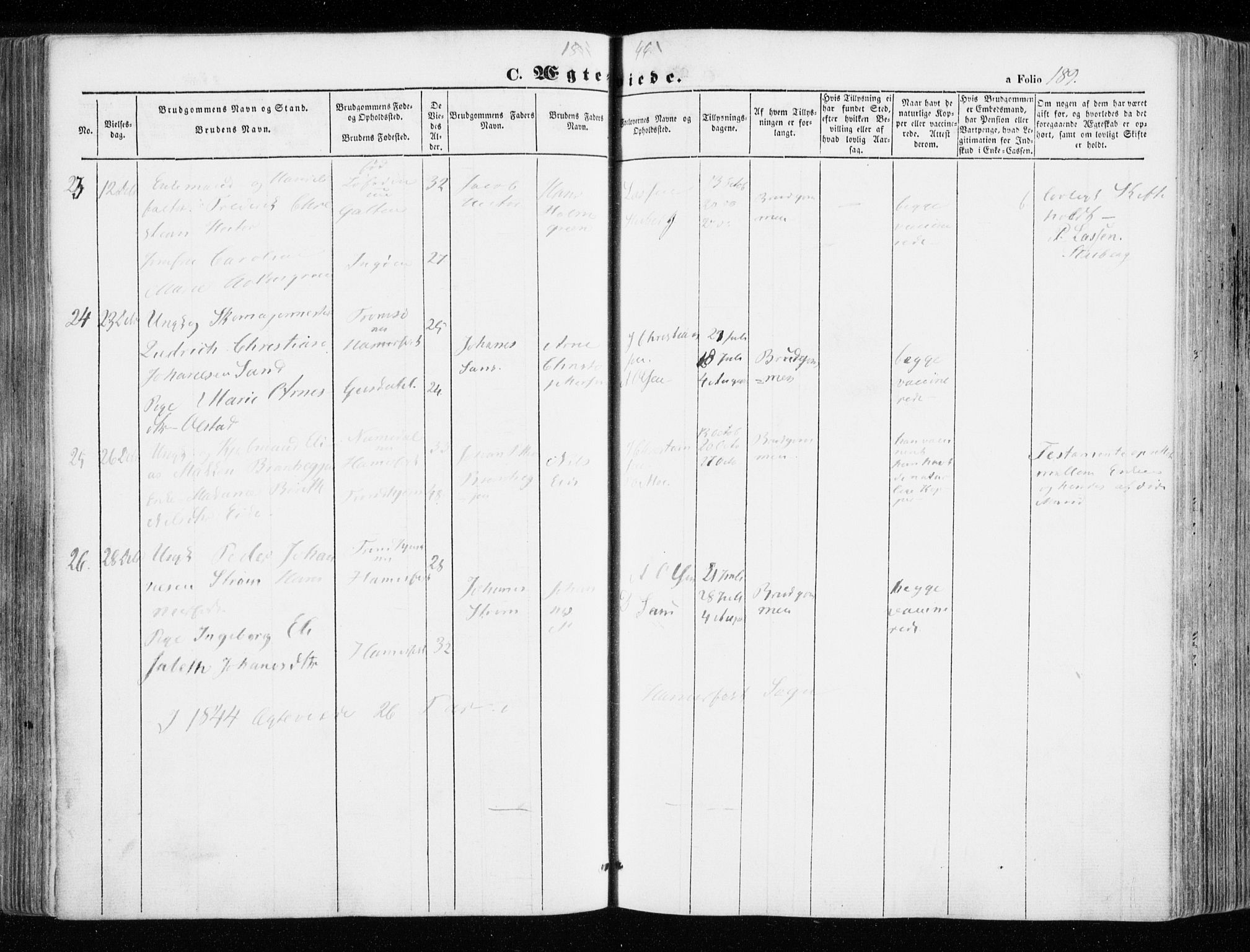 Hammerfest sokneprestkontor, AV/SATØ-S-1347/H/Ha/L0004.kirke: Ministerialbok nr. 4, 1843-1856, s. 189