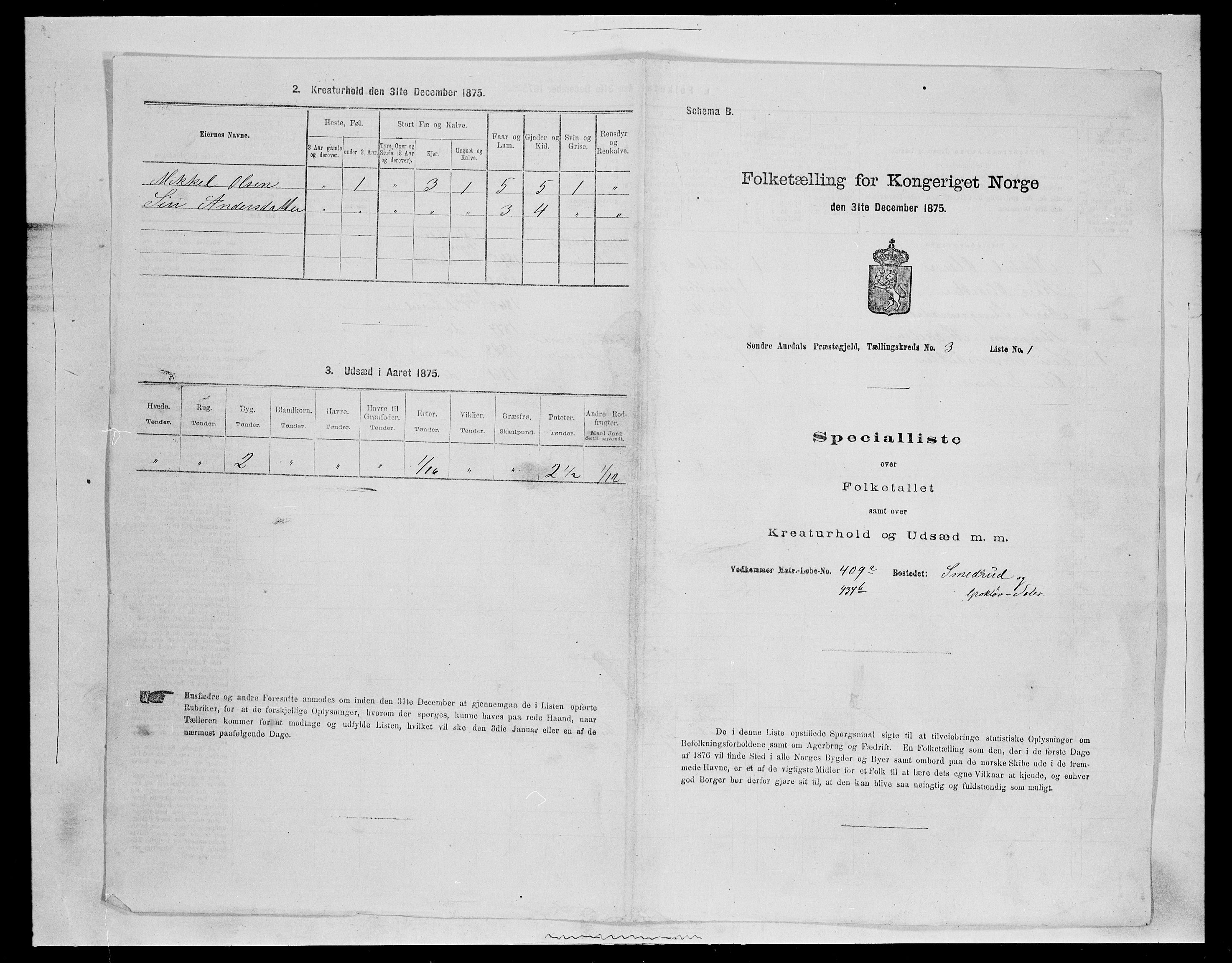 SAH, Folketelling 1875 for 0540P Sør-Aurdal prestegjeld, 1875, s. 526