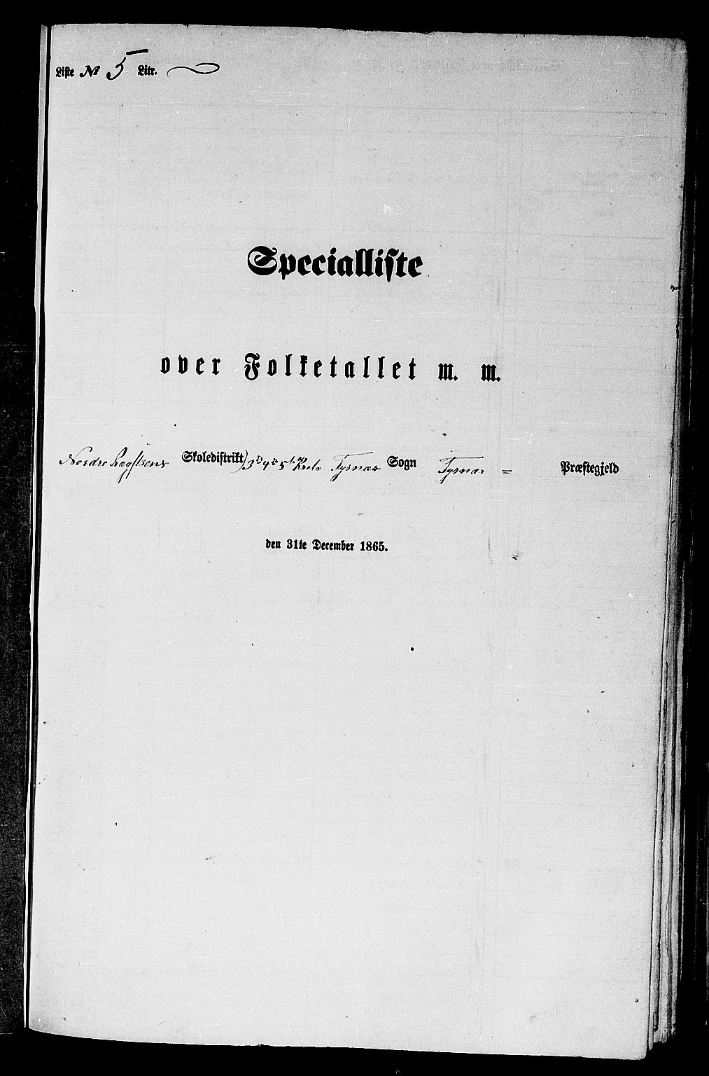 RA, Folketelling 1865 for 1223P Tysnes prestegjeld, 1865, s. 81