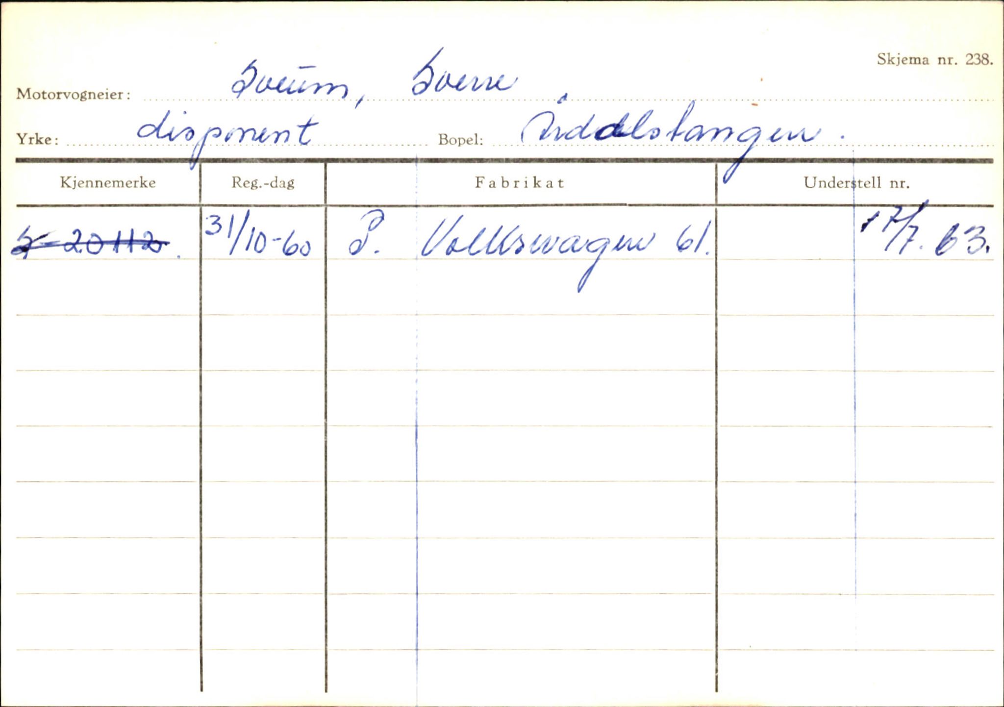 Statens vegvesen, Sogn og Fjordane vegkontor, SAB/A-5301/4/F/L0146: Registerkort Årdal R-Å samt diverse kort, 1945-1975, s. 728