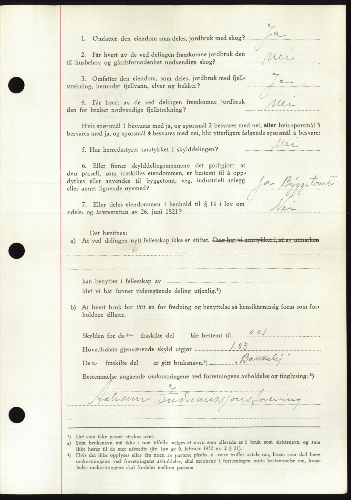 Søre Sunnmøre sorenskriveri, AV/SAT-A-4122/1/2/2C/L0084: Pantebok nr. 10A, 1949-1949, Dagboknr: 1143/1949