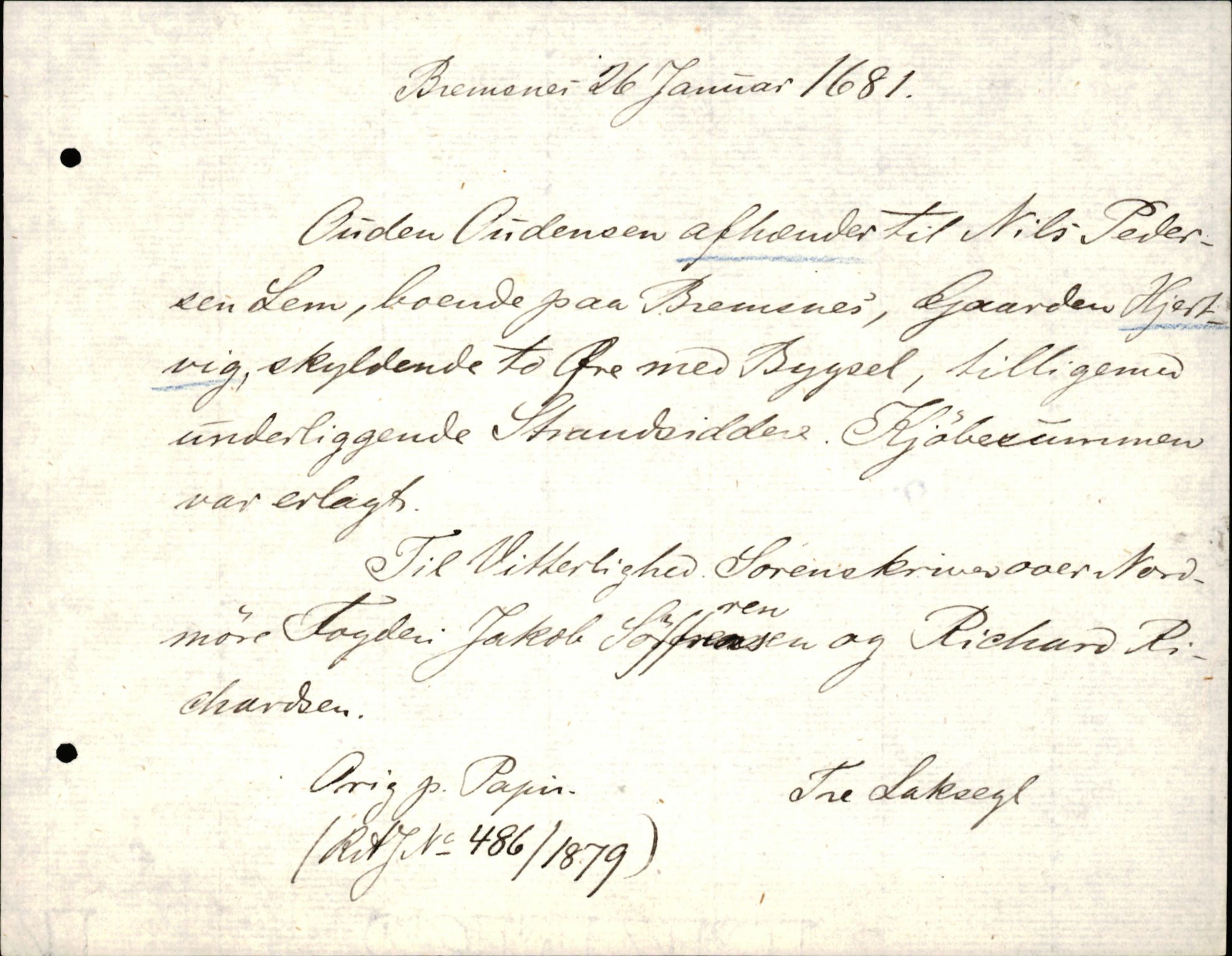 Riksarkivets diplomsamling, AV/RA-EA-5965/F35/F35d/L0005: Innlånte diplomer, seddelregister, 1661-1690, s. 414