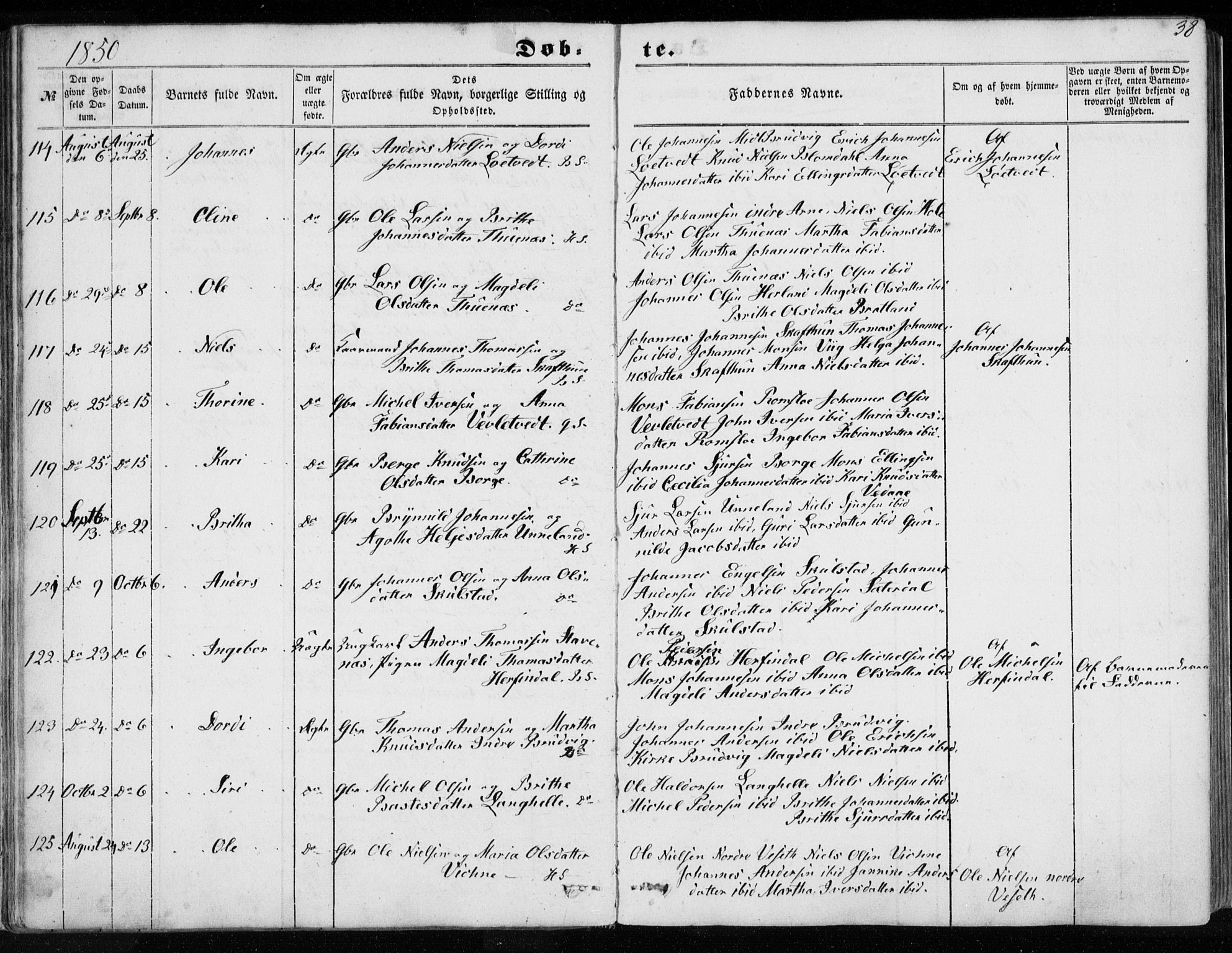 Haus sokneprestembete, AV/SAB-A-75601/H/Haa: Ministerialbok nr. A 16 I, 1848-1857, s. 38