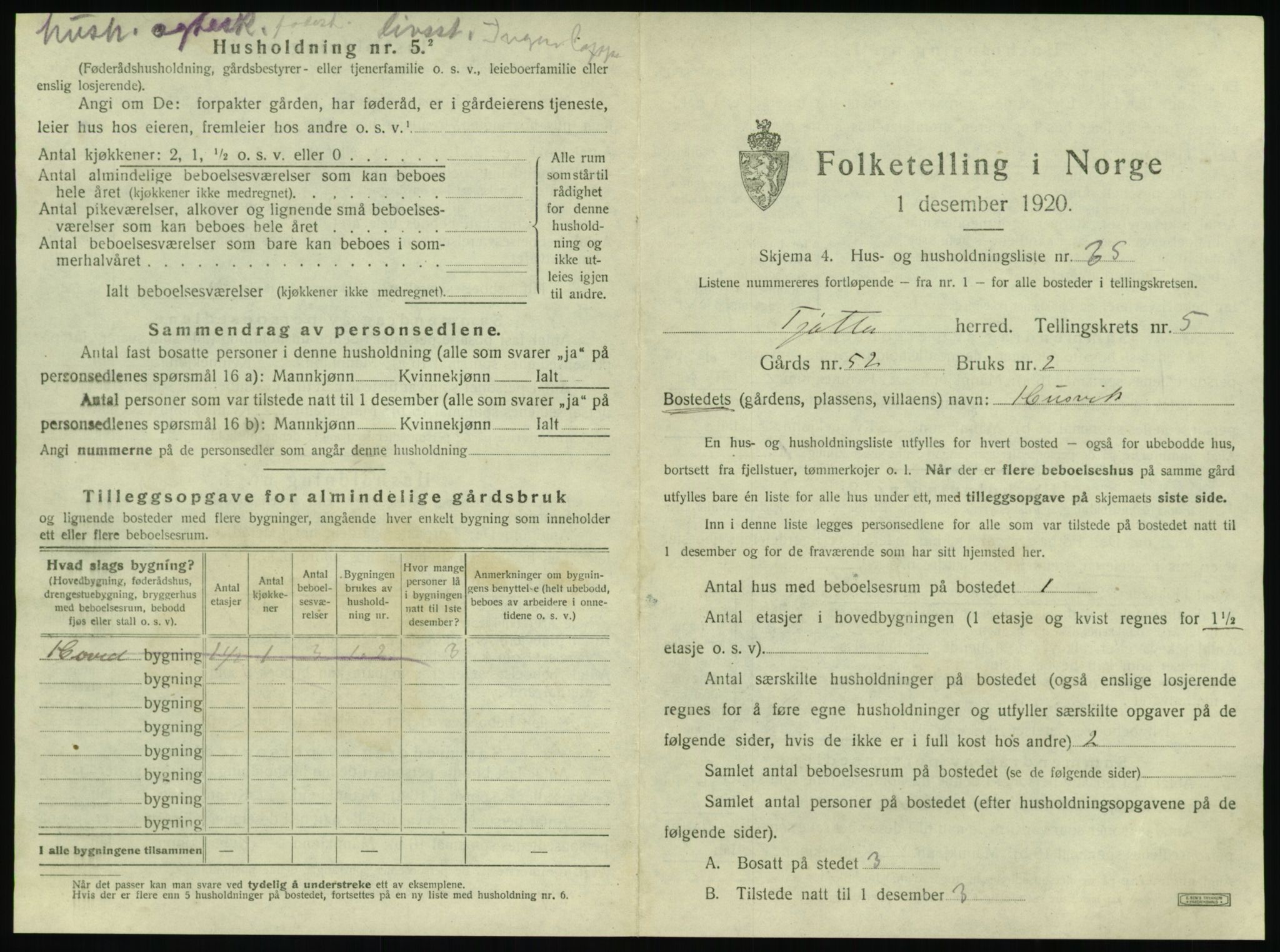 SAT, Folketelling 1920 for 1817 Tjøtta herred, 1920, s. 279