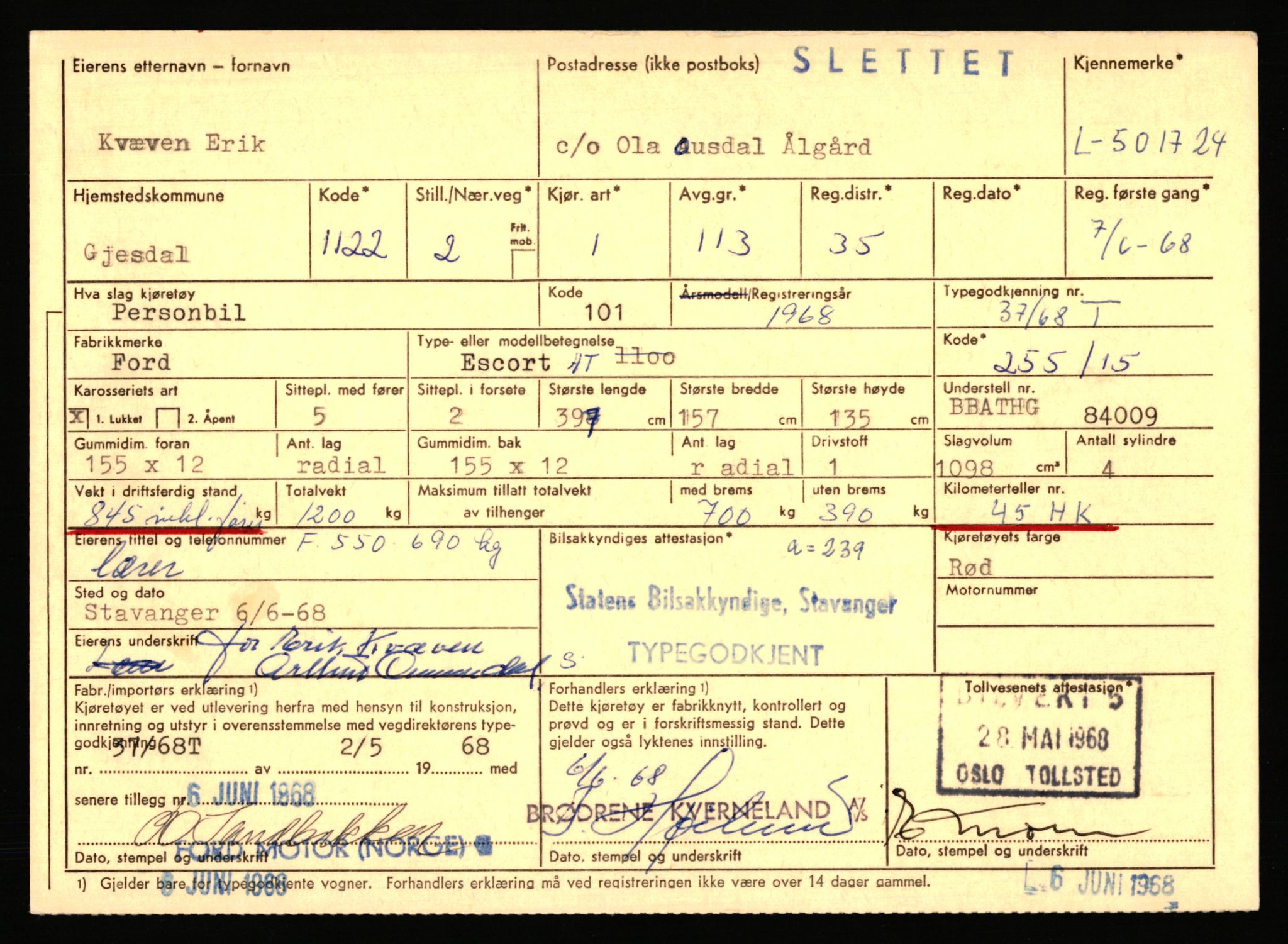 Stavanger trafikkstasjon, AV/SAST-A-101942/0/F/L0077: L-500000 - L-502999, 1930-1971, s. 1179