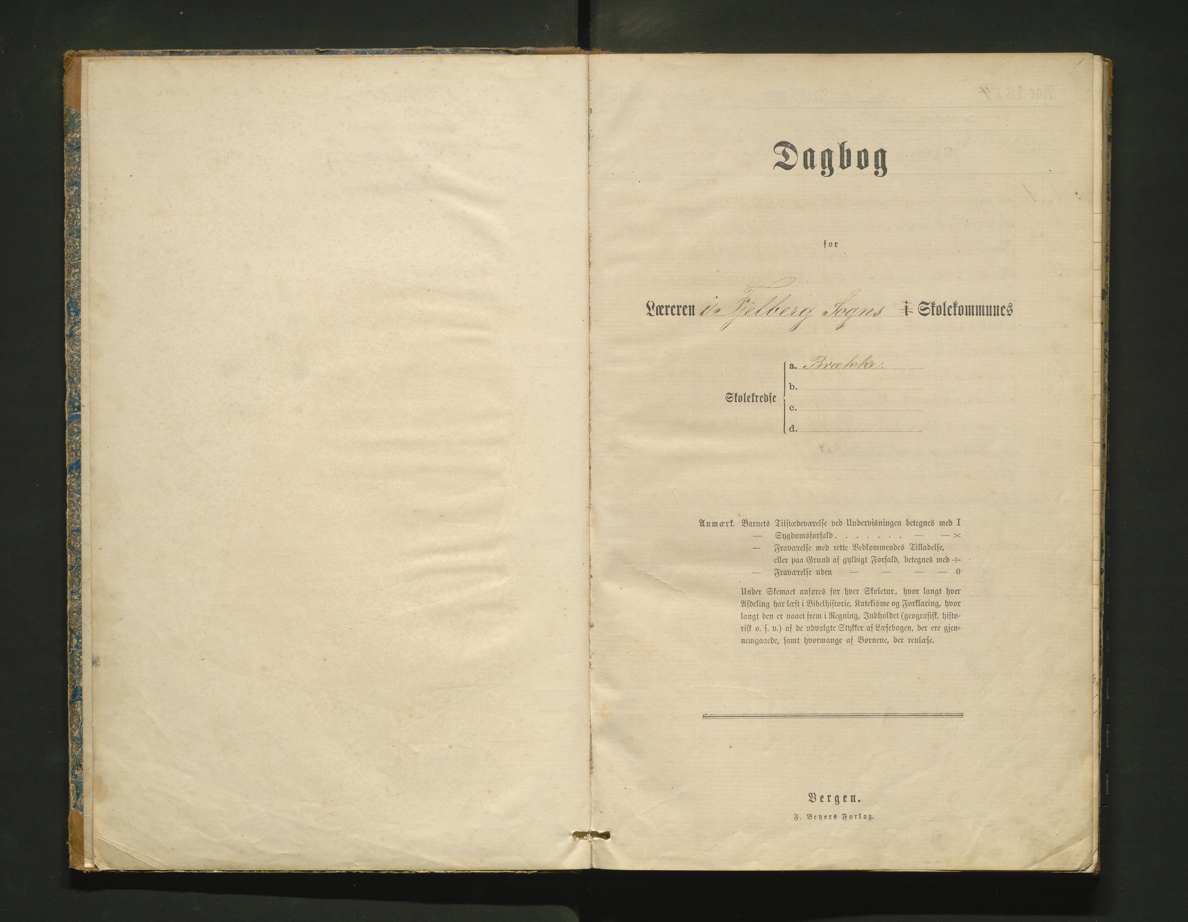 Fjelberg kommune. Barneskulane, IKAH/1213-231/G/Ga/L0006: Dagbok for Brekke skule, 1884-1896