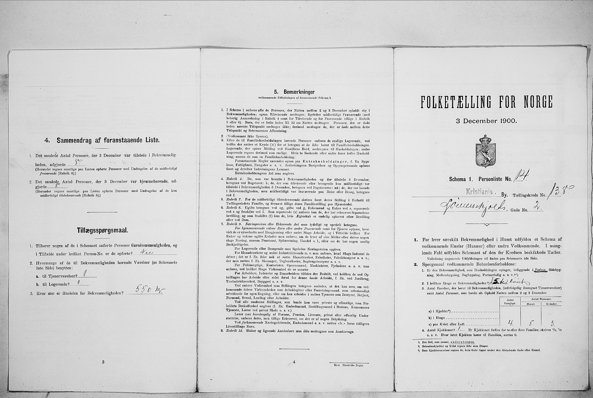SAO, Folketelling 1900 for 0301 Kristiania kjøpstad, 1900, s. 53570