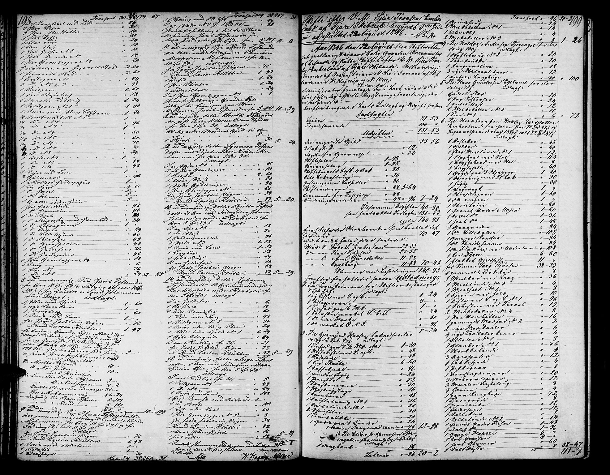 Sunnhordland sorenskrivar, SAB/A-2401/1/H/Ha/Had/L0006: Skifteprotokollar. Føyen, Fjære og Våg. Register i protokoll., 1844-1853, s. 198-199